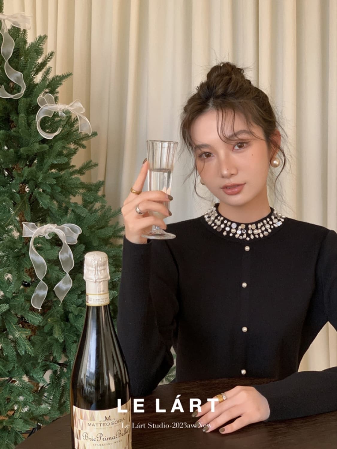 LELART 연말 진주 비즈 니트 [새상품] 상품이미지2