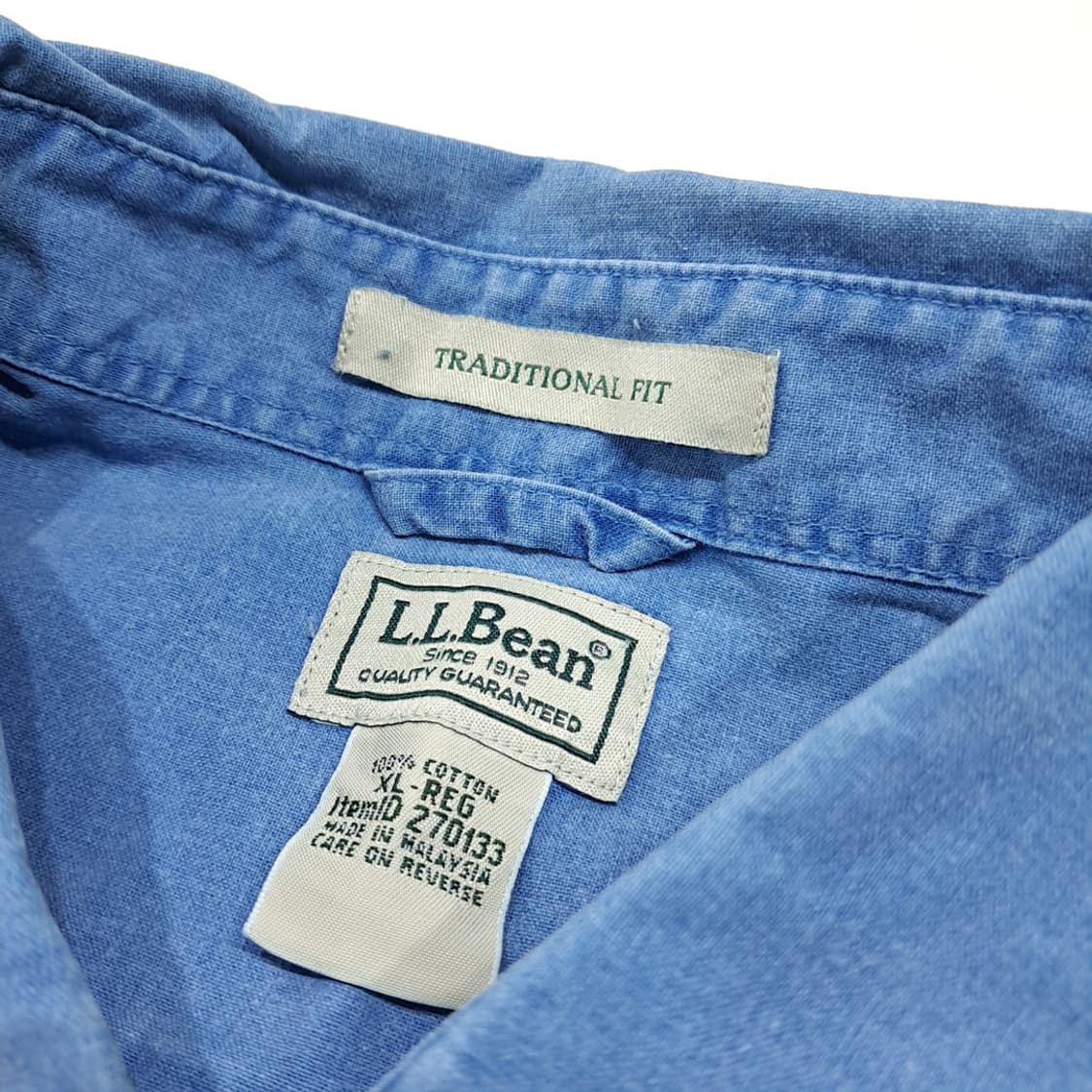 CL589 XL 엘엘빈 90s 말레이시아판 코튼 플랩포켓 워크 셔츠 남 상품이미지3