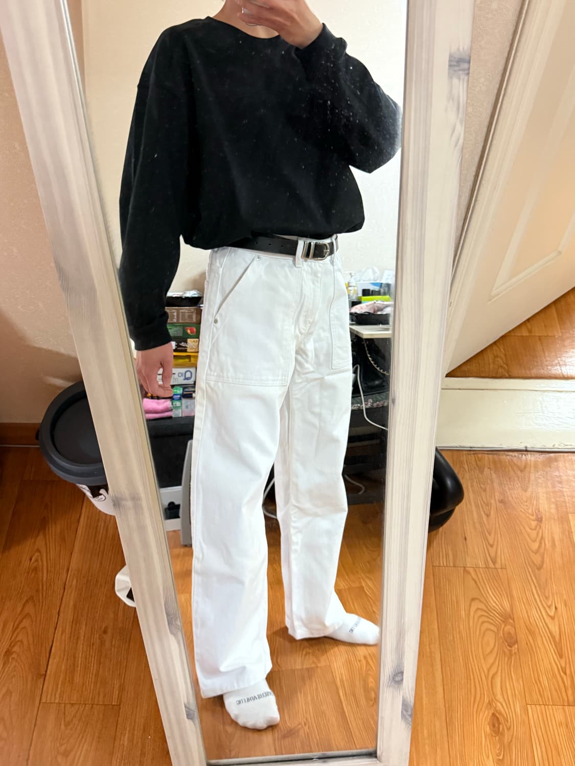 메이킷투 - 퍼티그 와이드 화이트 진 (찐화이트/S) 상품이미지6