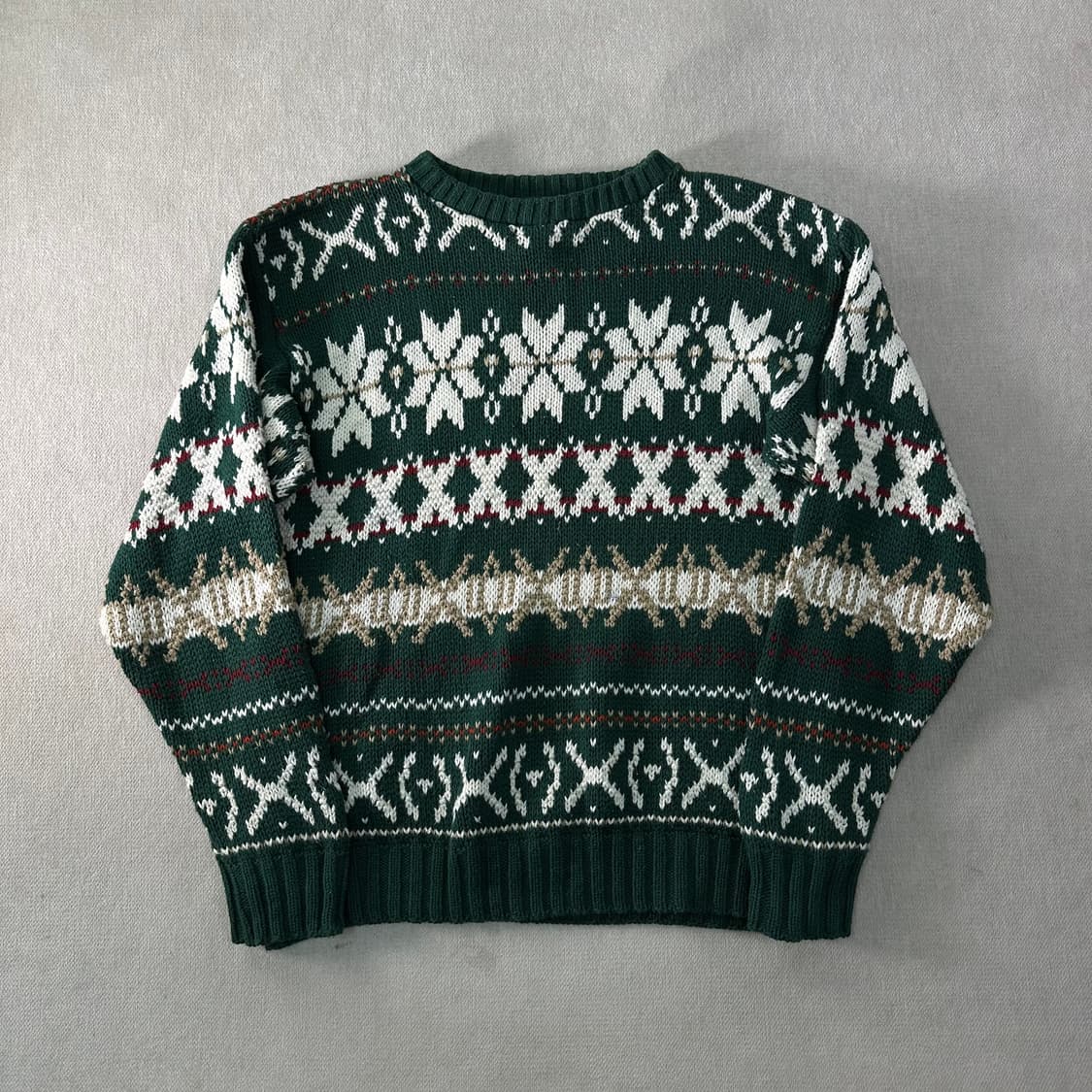 95 90s 메이드인 USA 코튼 패턴 니트 상품이미지1