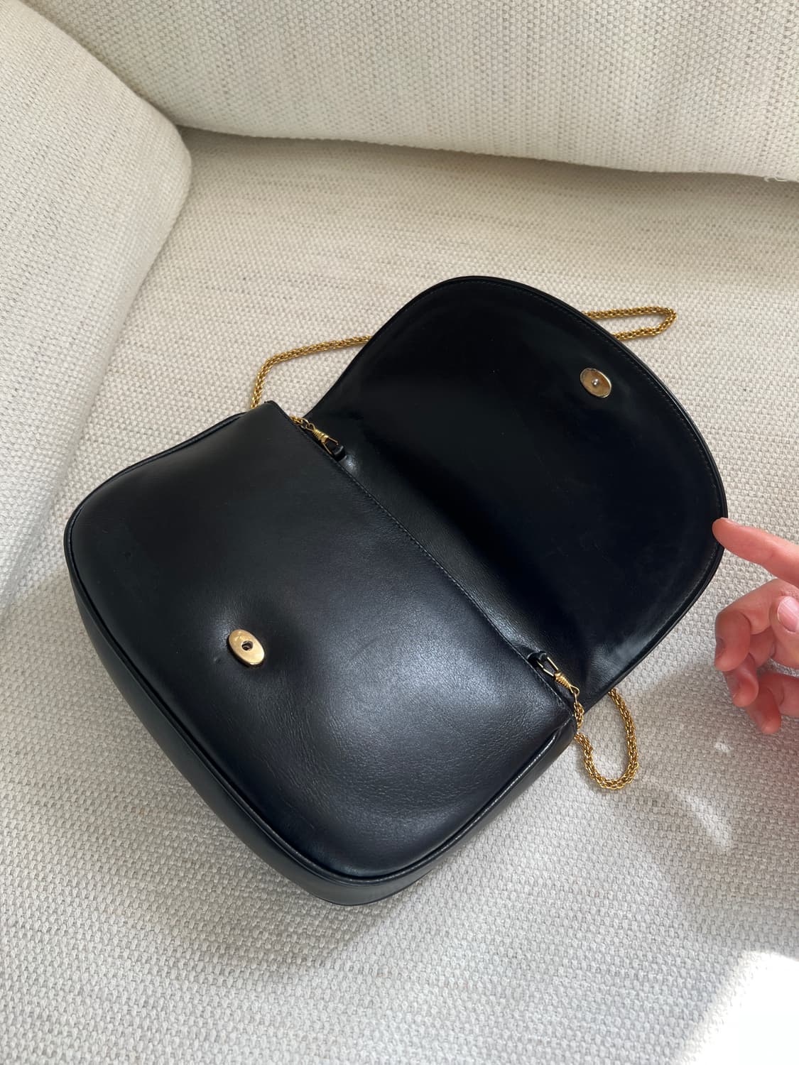 빈티지 셀린 골드 체인 레더 숄더백 상품이미지4