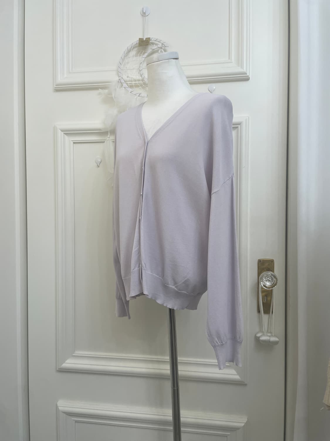 blue gray silver button basic cardigan 상품이미지2