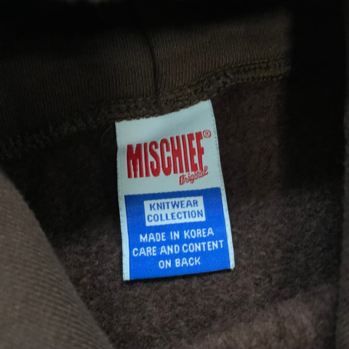 미스치프 스펠 로고 후드티 브라운 상품이미지4