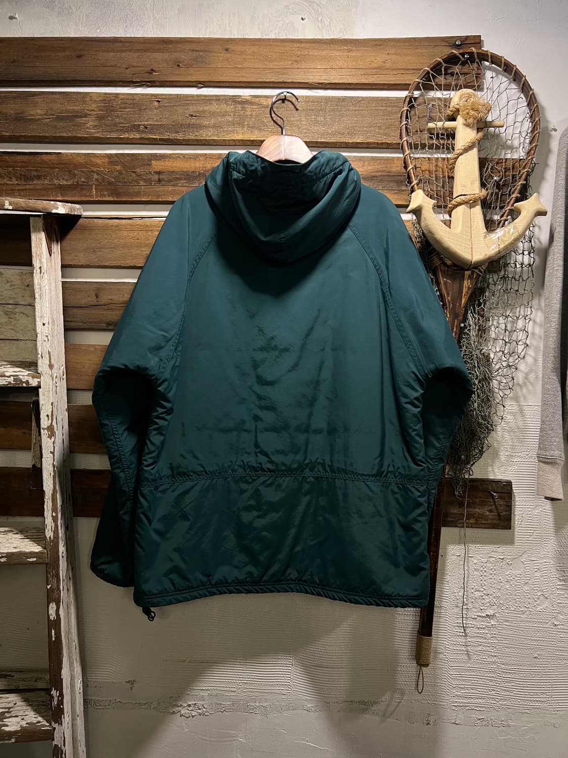 [M]90's 엘엘빈 USA Made 신슐레이트 그린 나일론 후드 자켓 상품이미지8