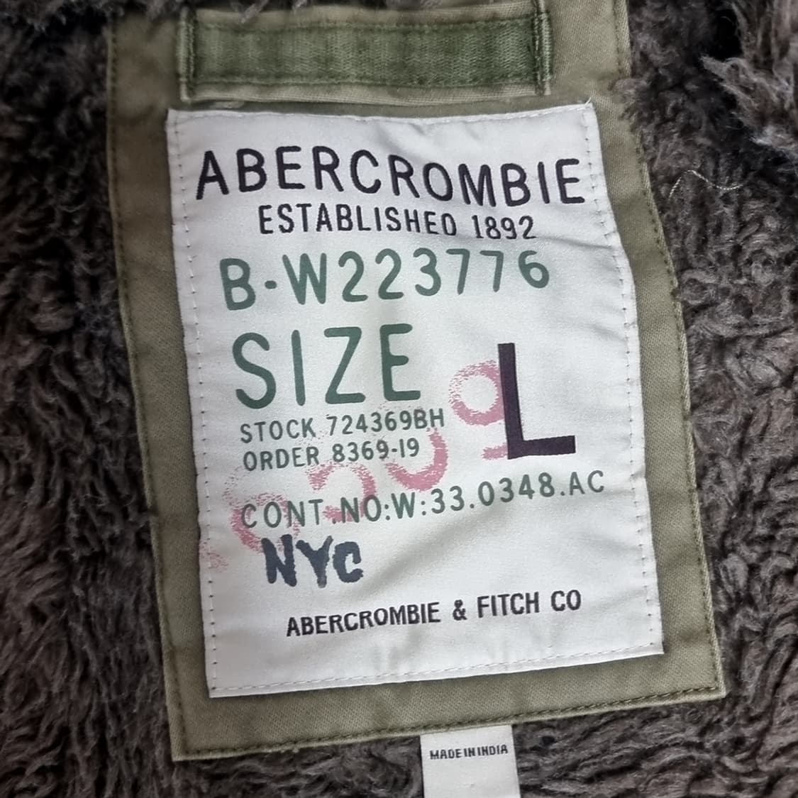 아베크롬비 m65 카키 야상 점퍼(100-105) 상품이미지6