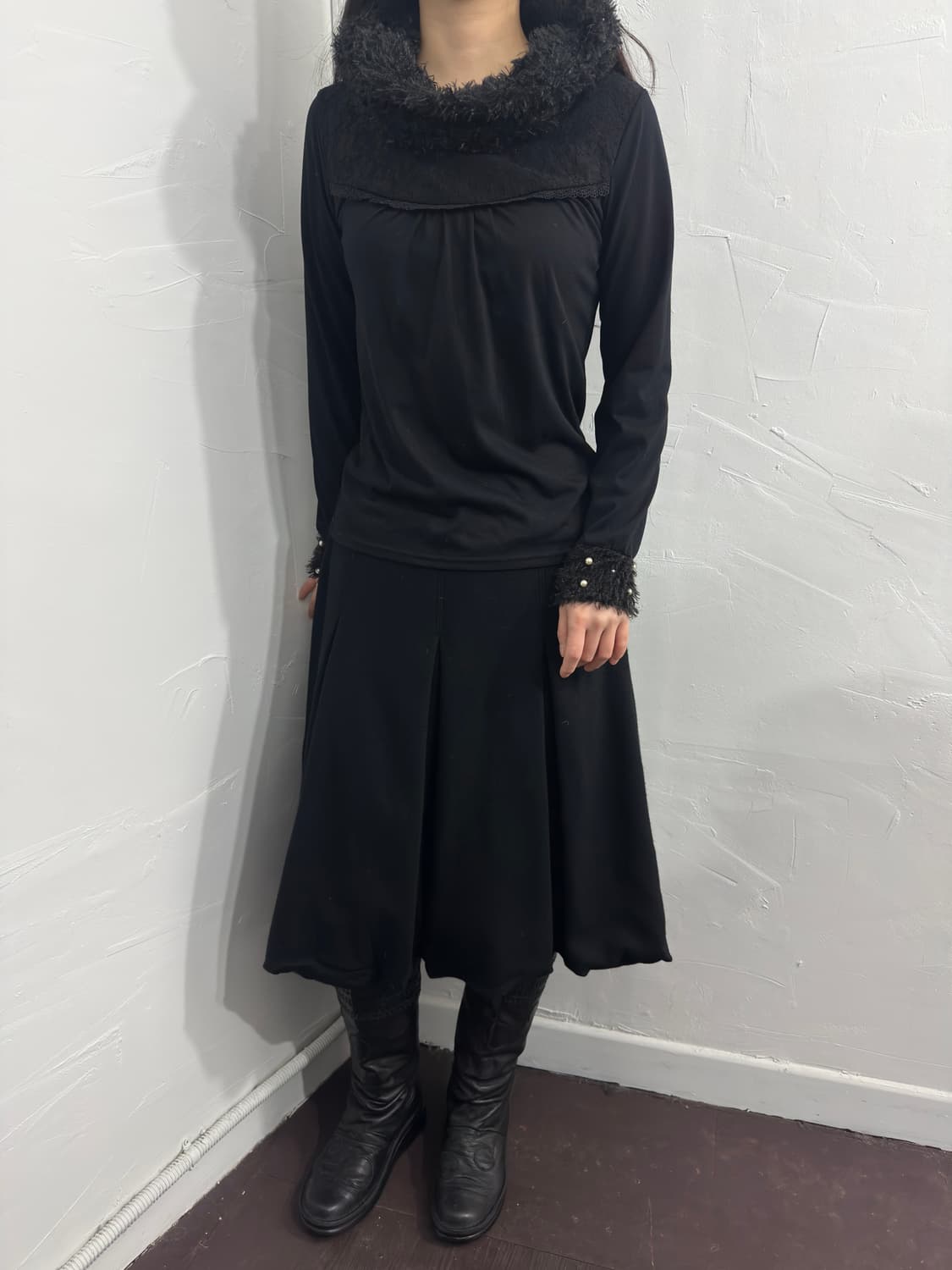 axes femme fur detail top 상품이미지4