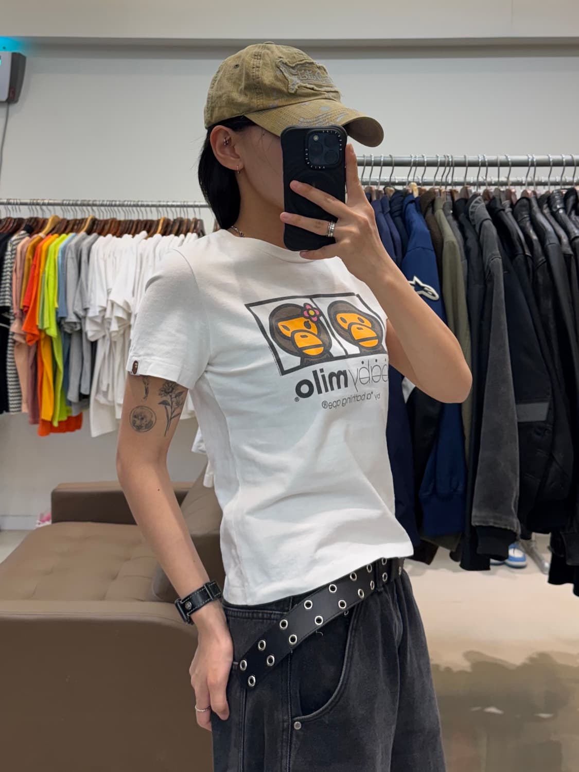 베이프 베이비 마일로 티셔츠 화이트 상품이미지6