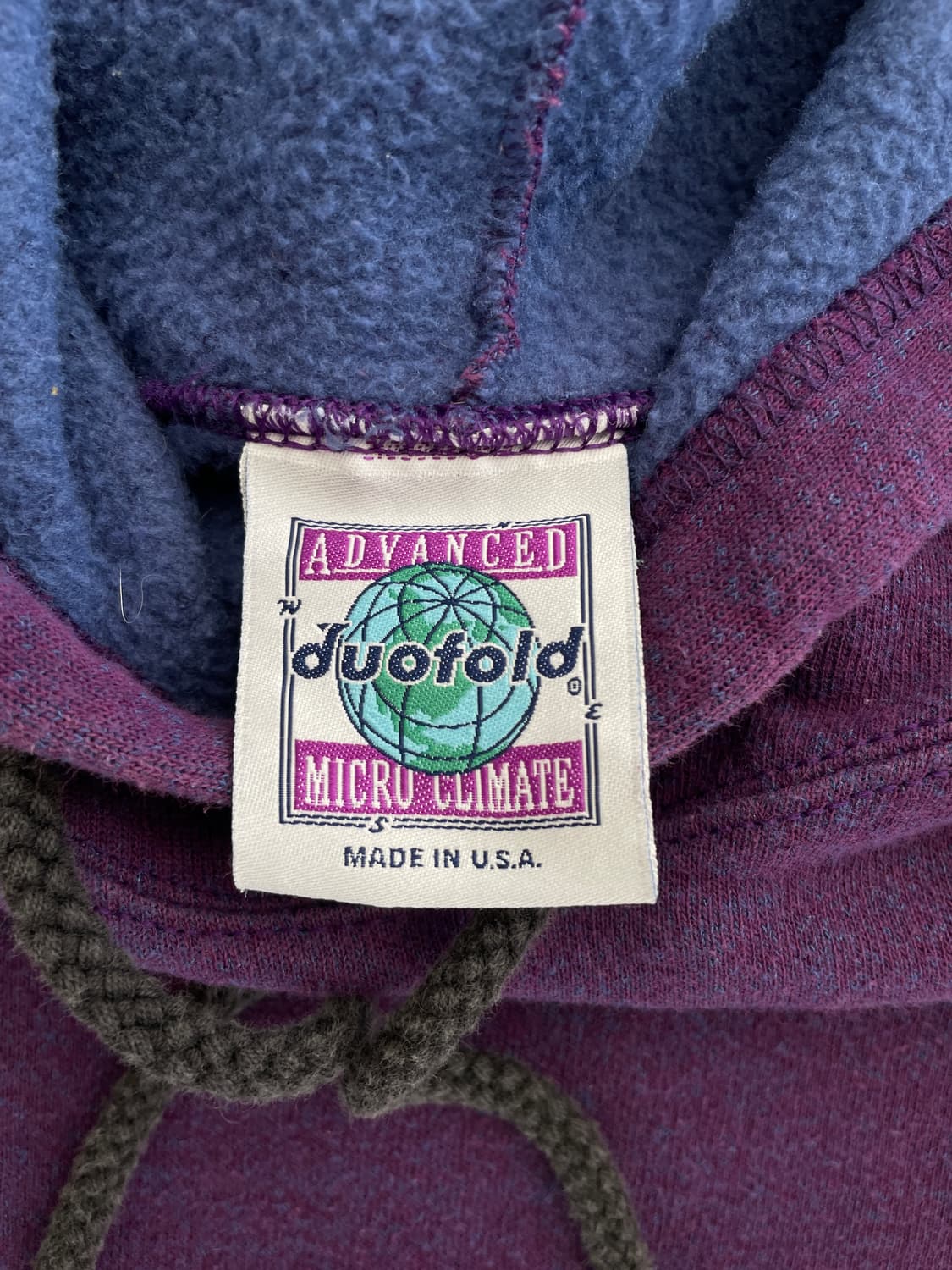 90s Duofold Puple Hoodie(USA Made) 상품이미지6