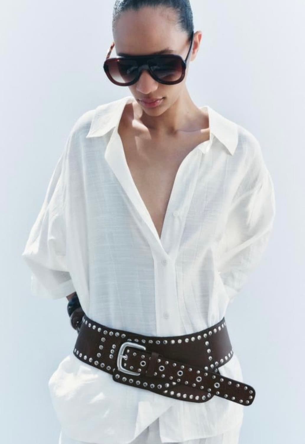 자라 ZARA 기마구아스st 와이드 스터드 레더벨트 상품이미지1