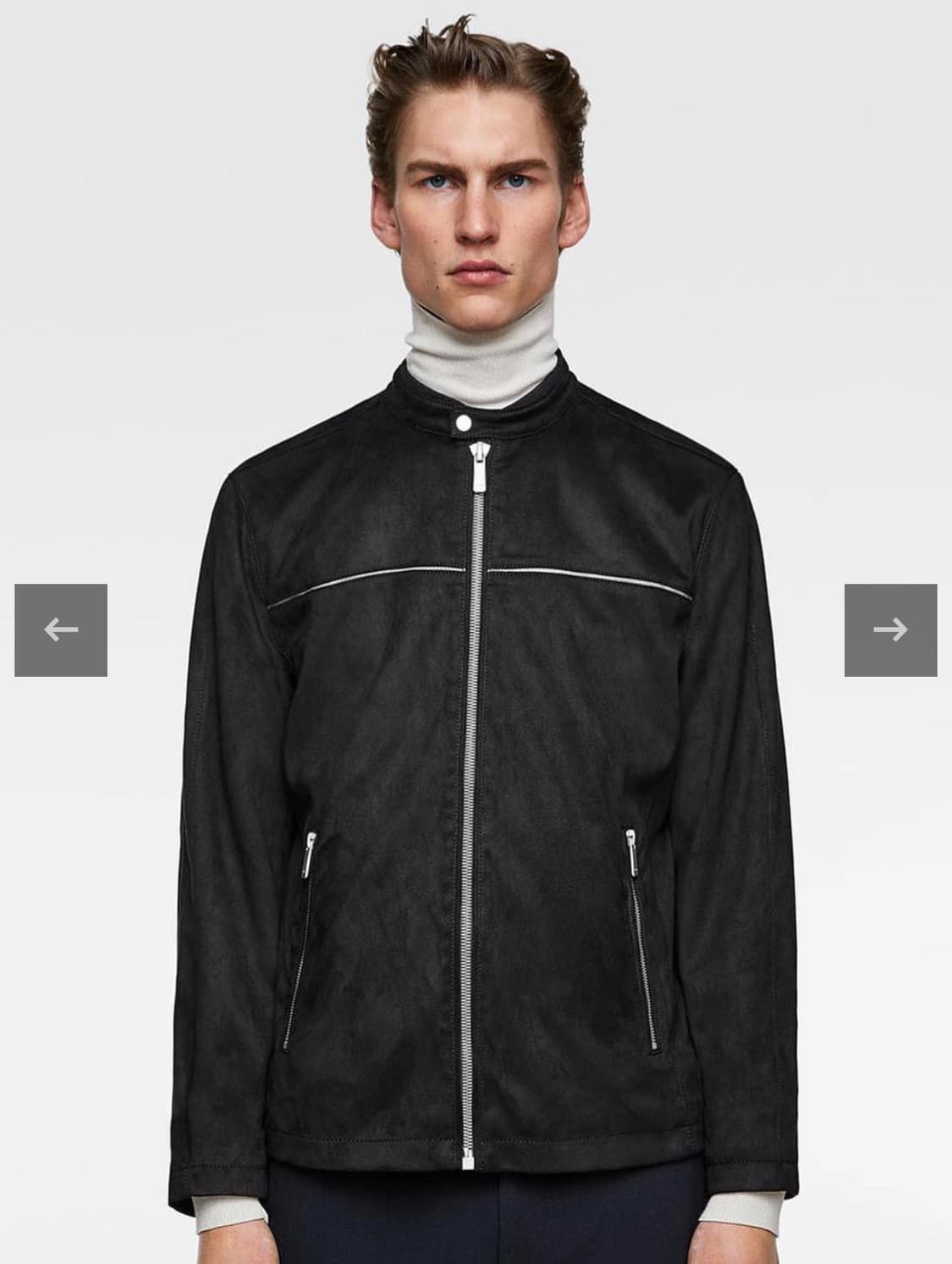 자라 스웨이드 자켓 블루종 집업 점퍼 브라운 S 상품이미지3