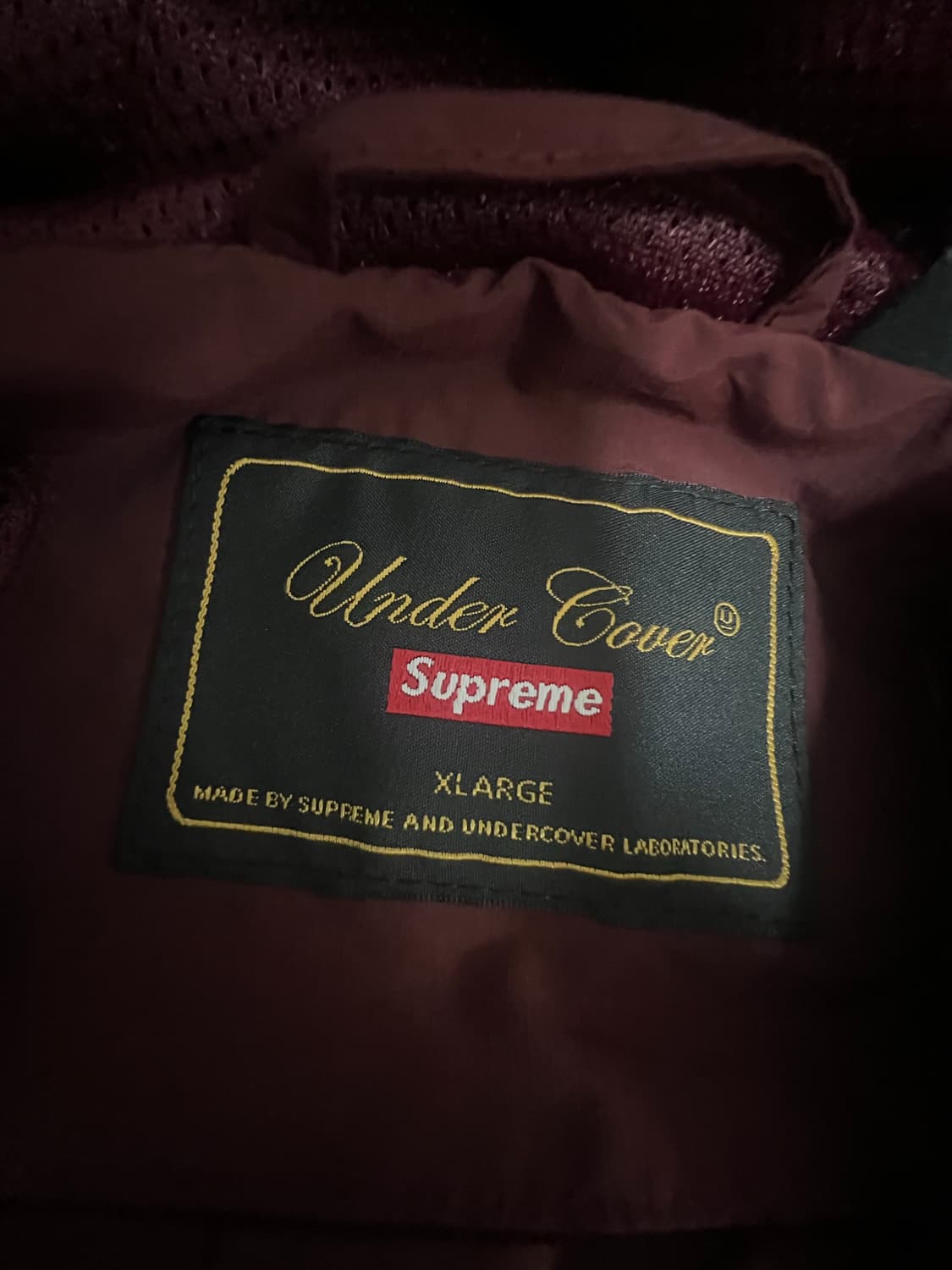 [XL/새상품] 슈프림 x 언더커버 트랙 자켓 버건디 상품이미지4