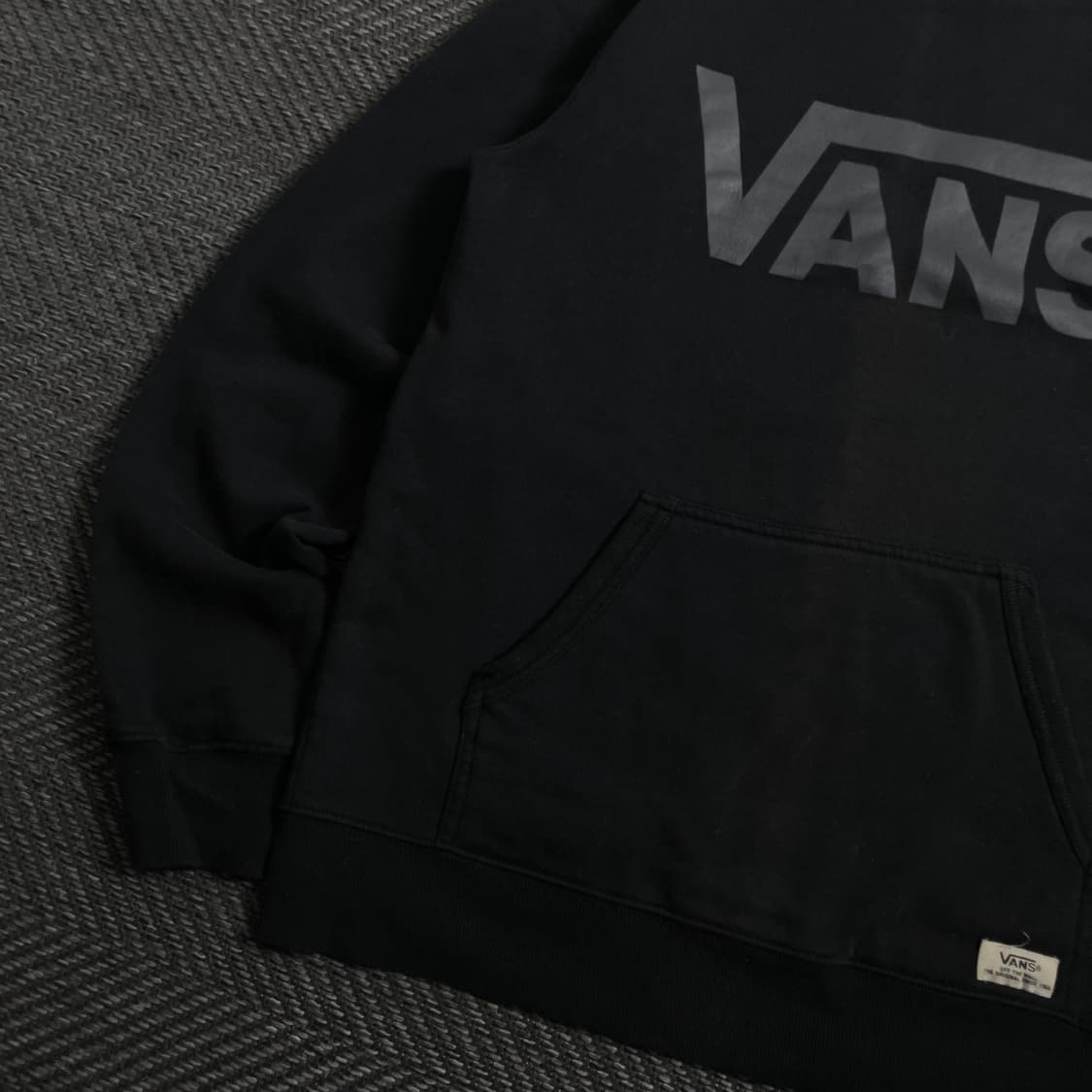 반스 빅로고 박시핏 후드 티셔츠 블랙y 4173 상품이미지4