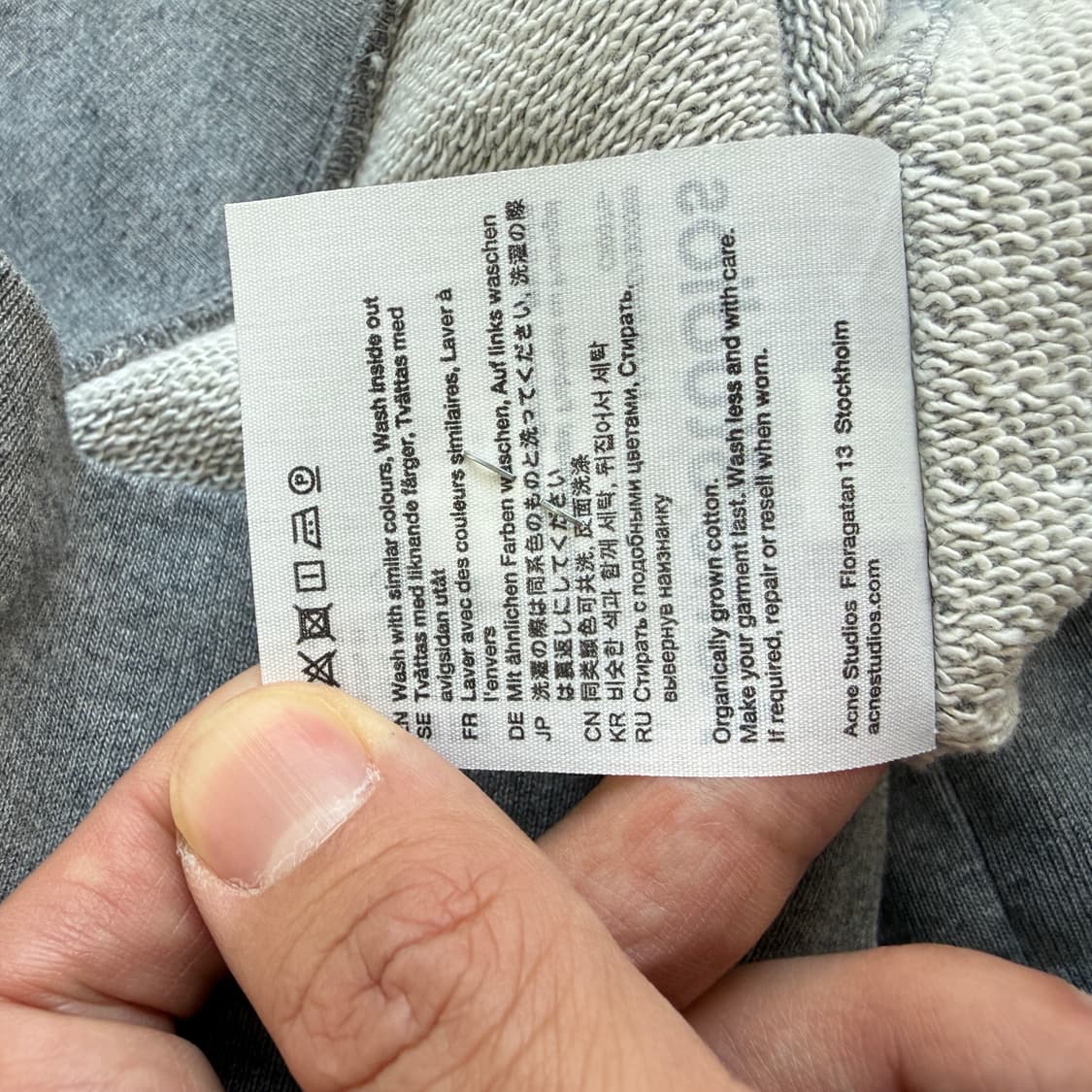 Acne Studios 아크네스튜디오 멜란지그레이 퓨어 페이스 맨투맨 상품이미지5