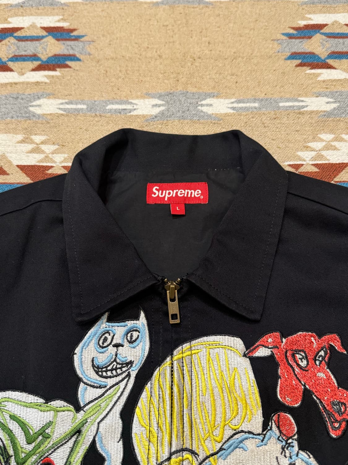 [L] 슈프림 x 다니엘 존스턴 워크자켓 블랙  상품이미지2