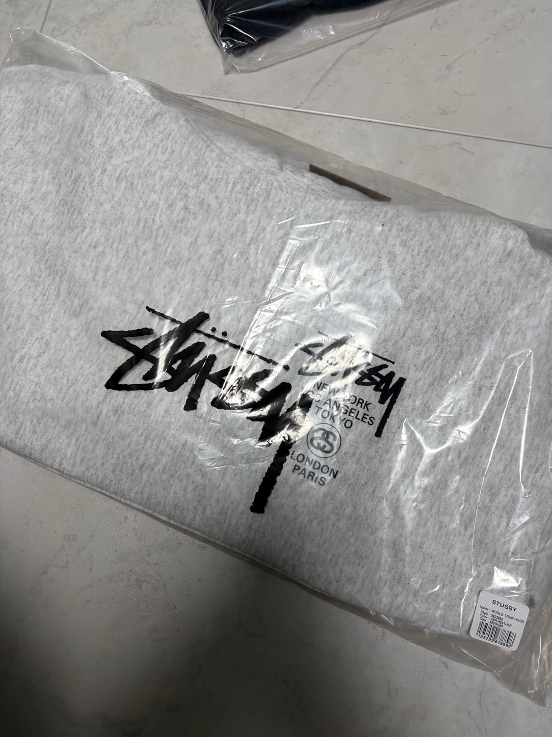 스투시 월드투어 후드 애쉬 헤더 2024,2025 상품이미지3