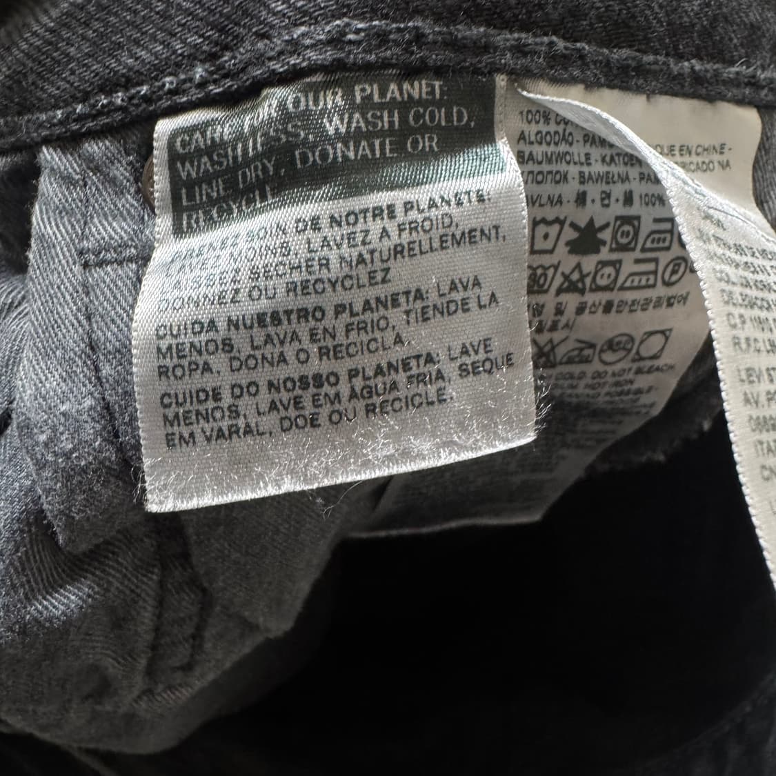 리바이스 501 흑청 데님 팬츠 상품이미지6