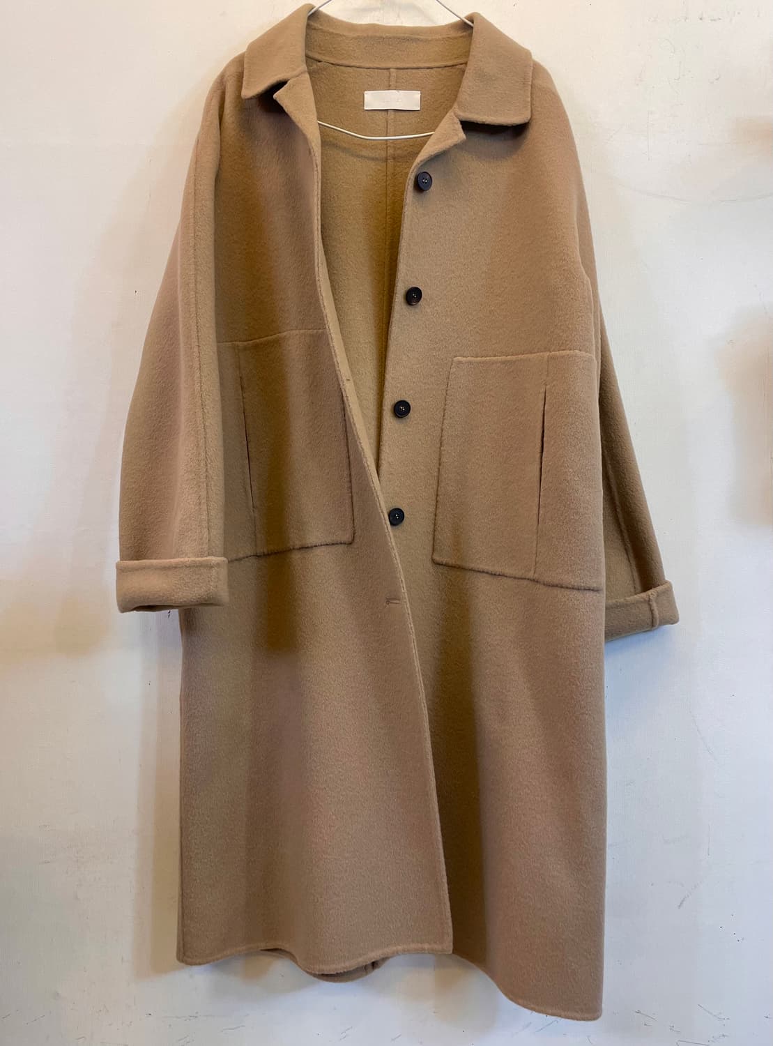 BLESSD 여성 핸드메이드 베이지 울코트 모직롱코트:) 하객룩데이트룩 상품이미지3