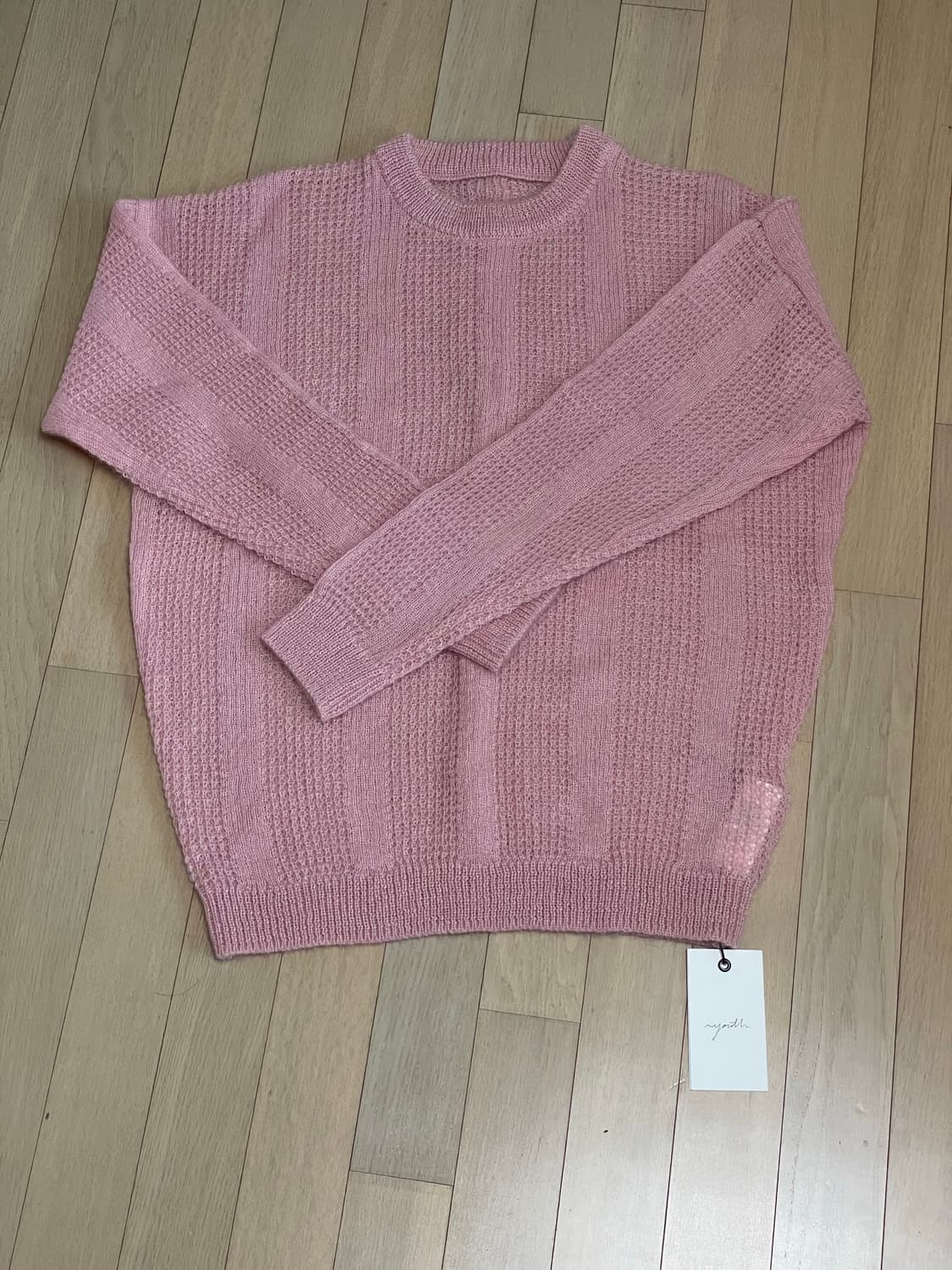 유스 니트 22FW Mohair Crew-neck Knit Pink 상품이미지2