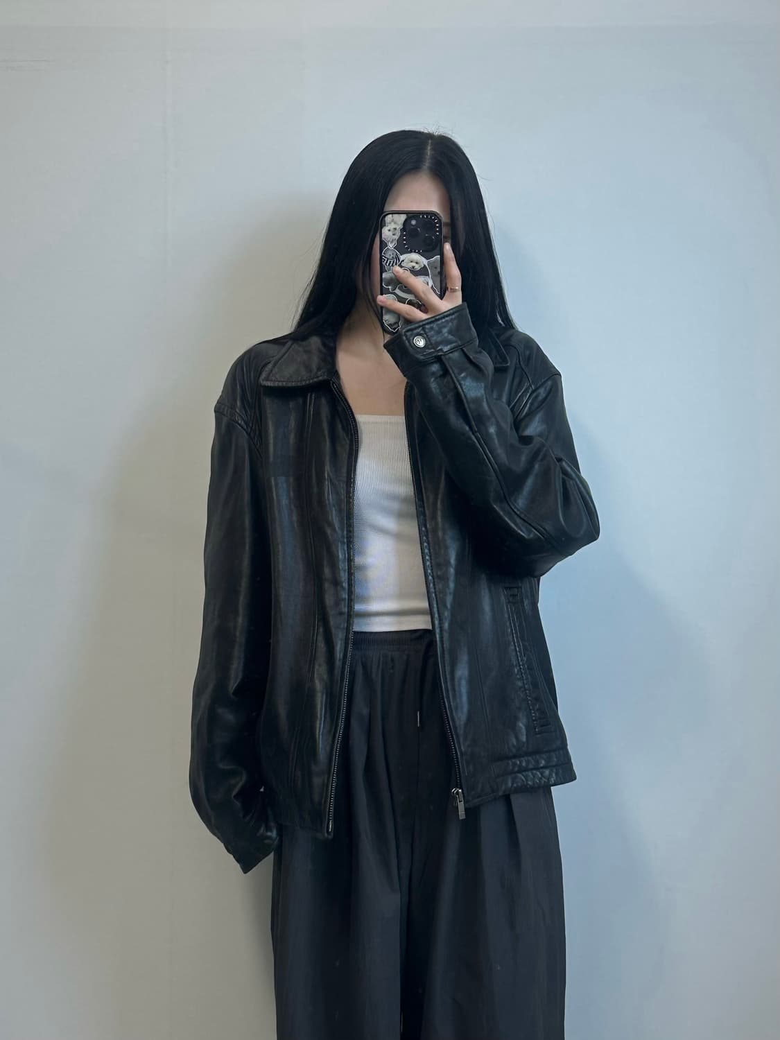 타미힐피거 양가죽 블랙 레더 자켓 상품이미지2