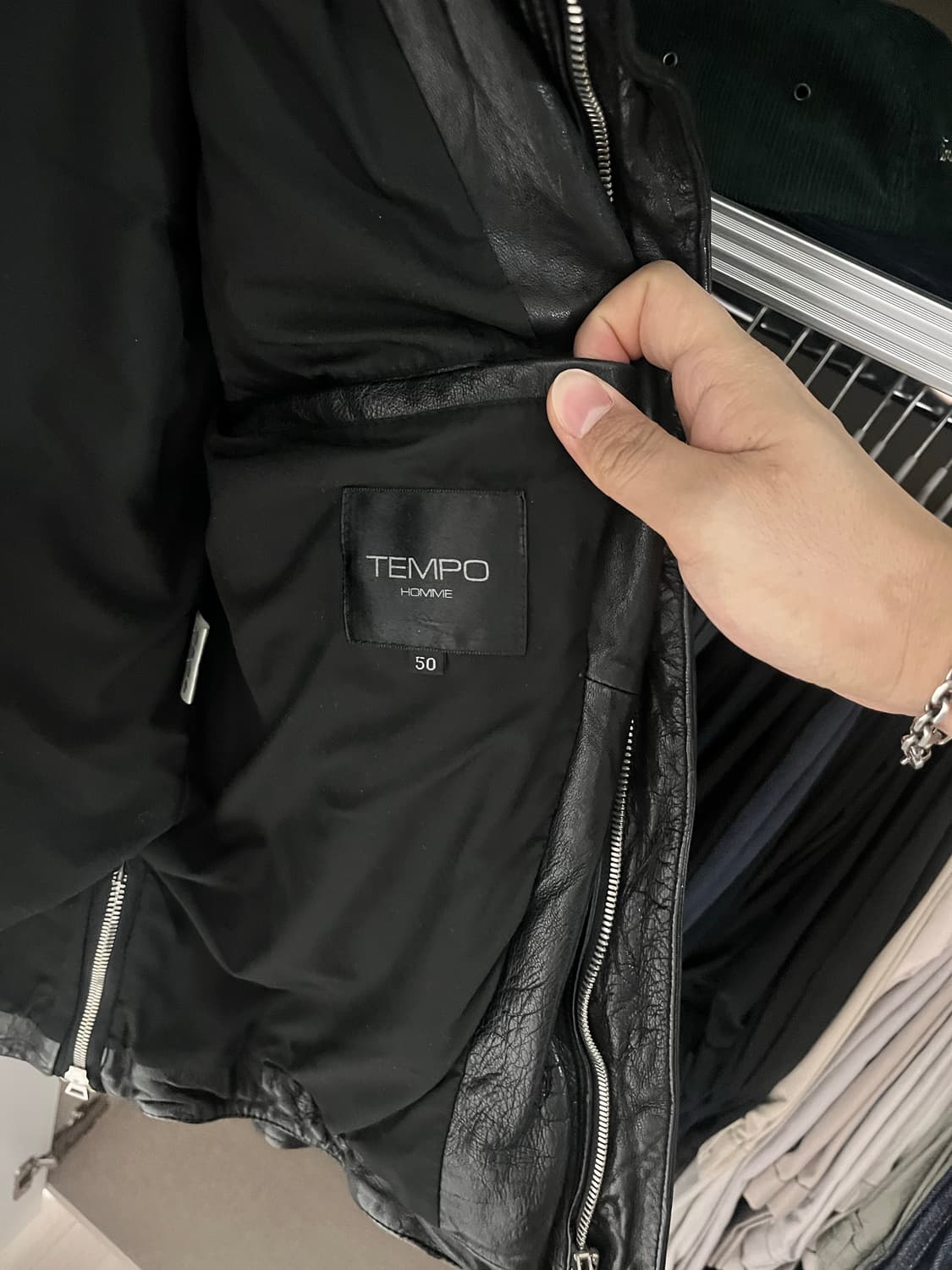 템포옴므 가죽자켓 상품이미지2