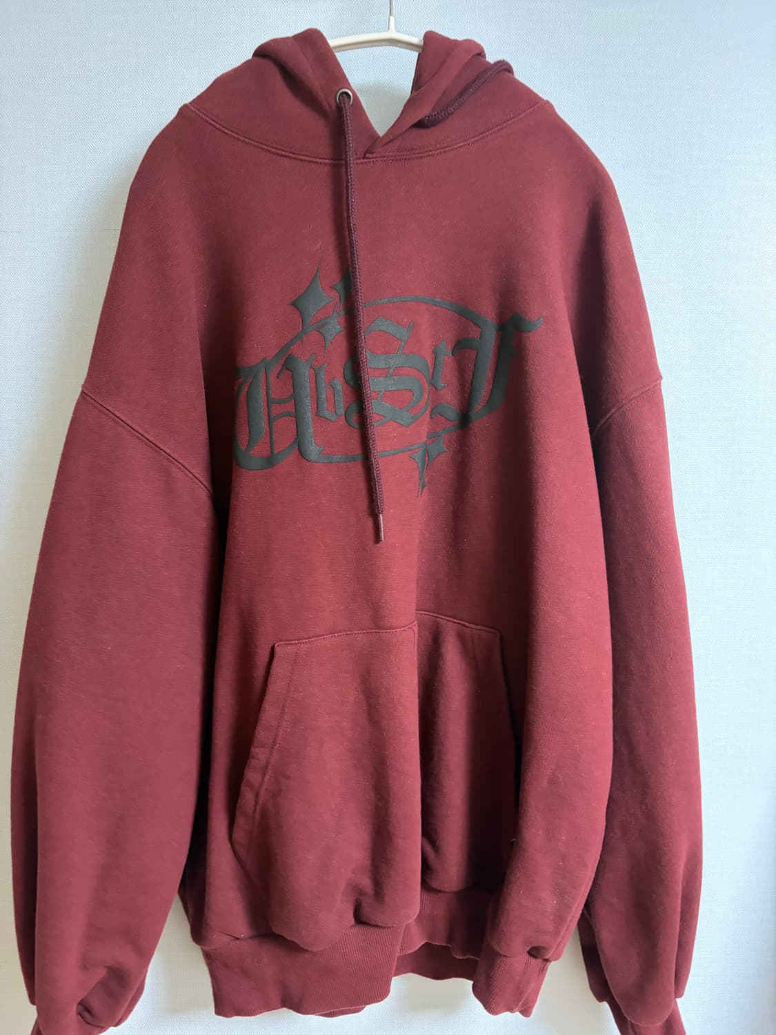 어반스터프 샤이닝 오발 로고 후디 후드티 버건디 상품이미지2