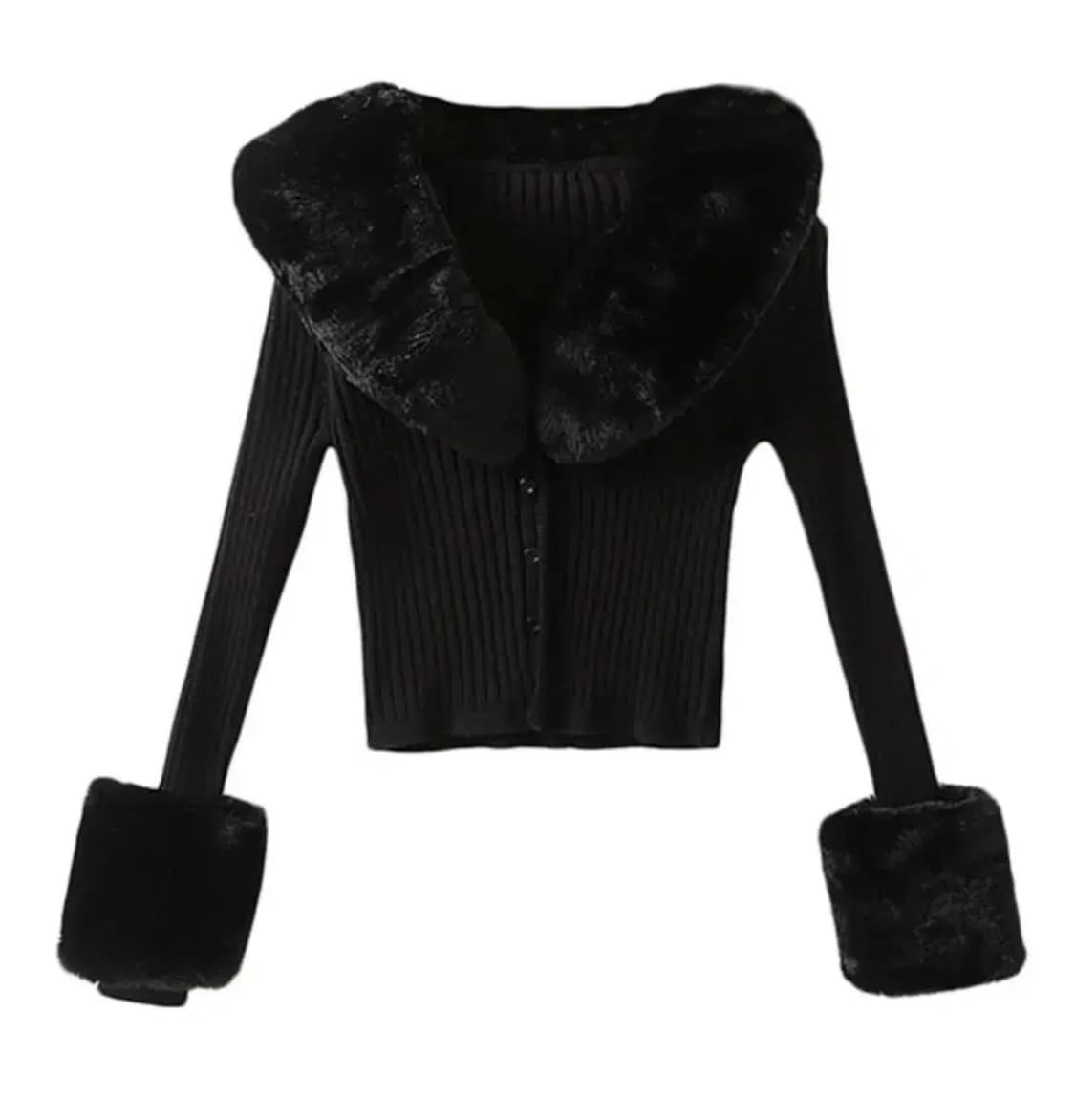 프리지아 퍼트리밍 가디건 (블랙) 상품이미지3