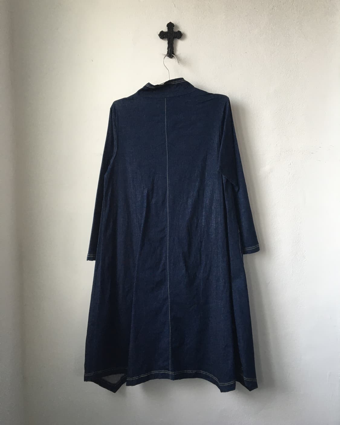 High neck dot point denim onepiece 상품이미지3