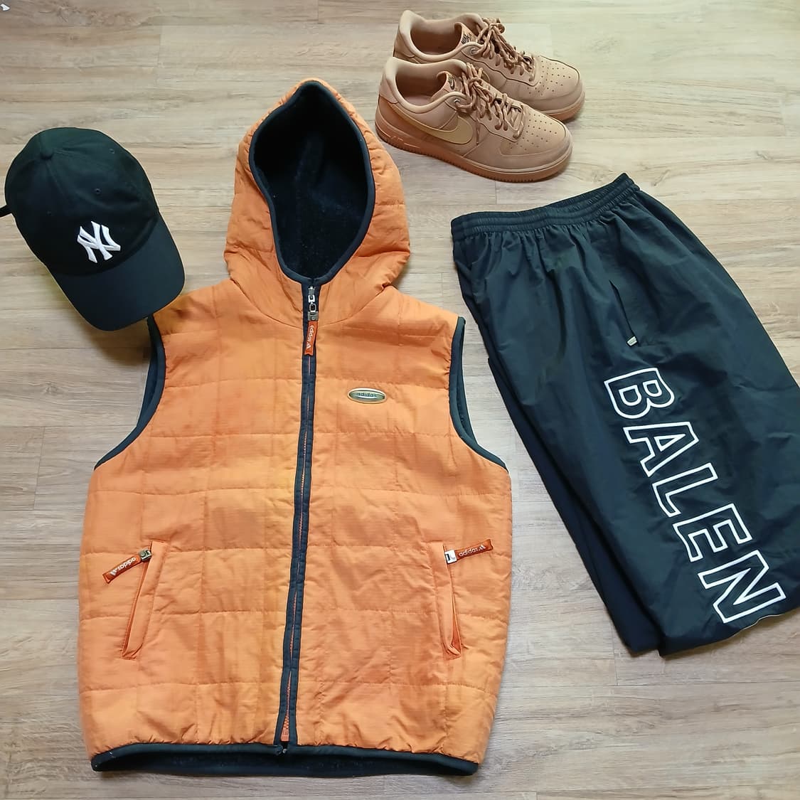 아디다스 올드스쿨 양면 블랙 후리스 빈티지 조끼 패딩 자켓 상품이미지3