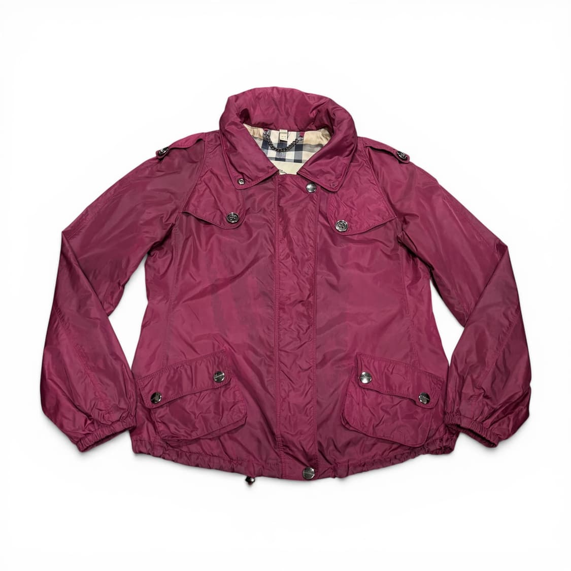 우먼M 버버리 BURBERRY 버건디 바람막이 자켓 상품이미지1