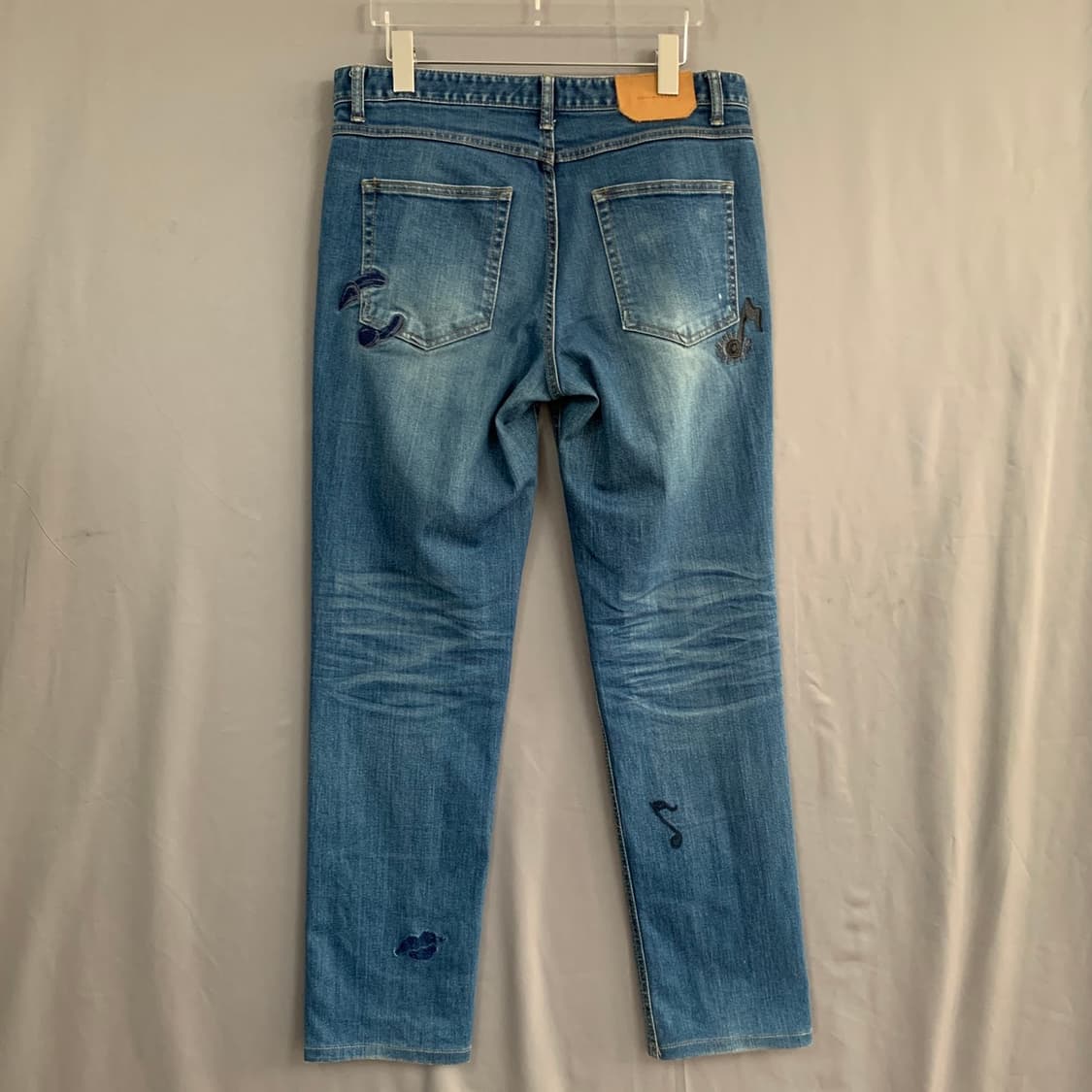 32인치 커스텀멜로우 자수 스판 데님 청바지 상품이미지2