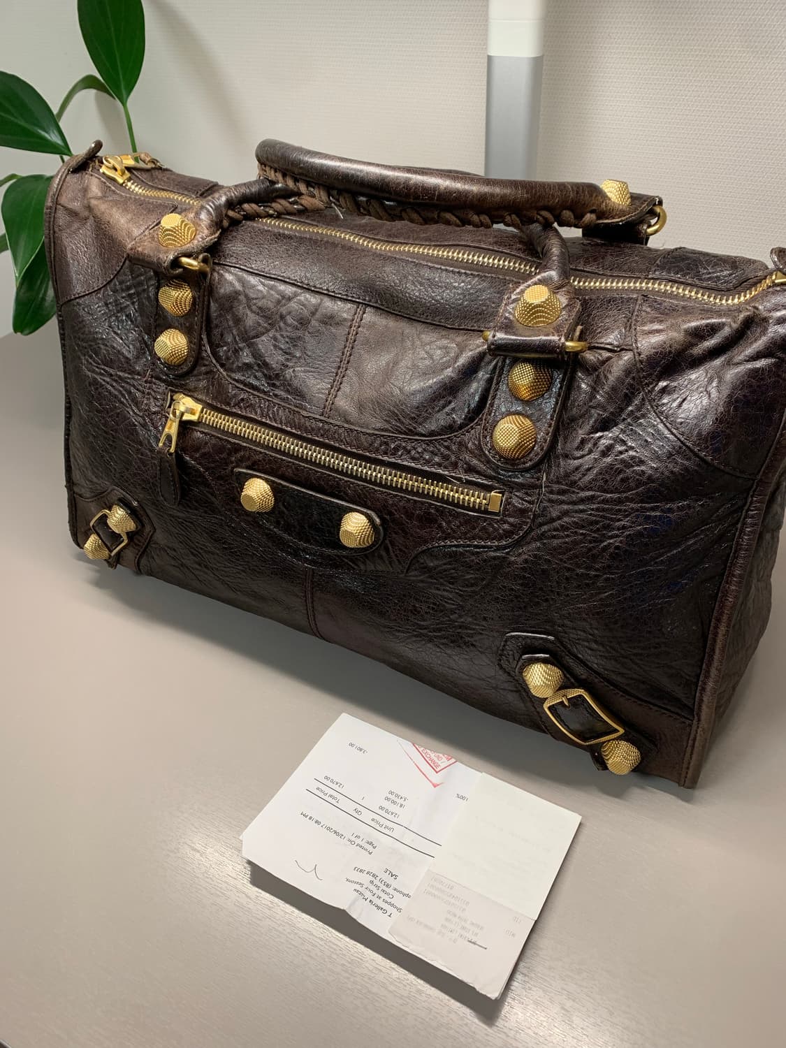 발렌시아가 클래식 모터백 엔틱브라움 상품이미지5