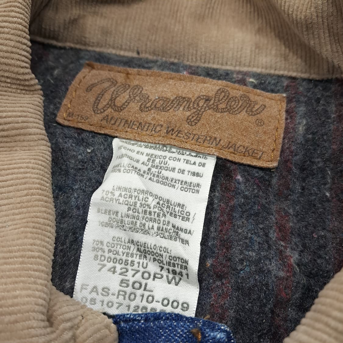 CL236 2XL 랭글러 90s 멕시코판 블랭킷 인디고 데님 자켓 상품이미지4