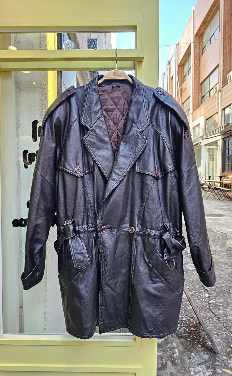 Japan 딥브라운 벨티드 램스킨 자켓 상품이미지3