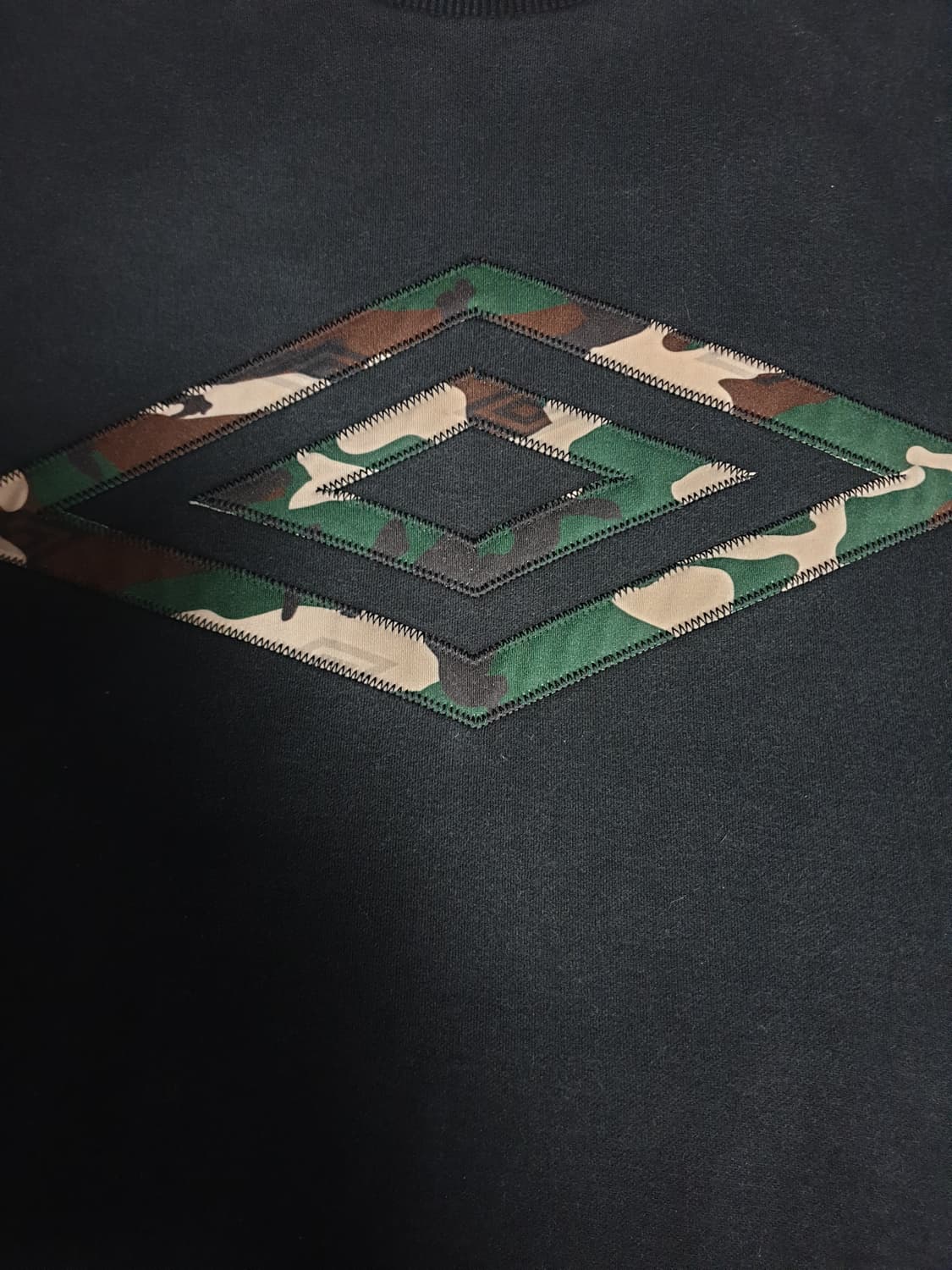 (단종매물) 엄브로 PYU로고 카모 패치 맨투맨 블랙 (S) 상품이미지2