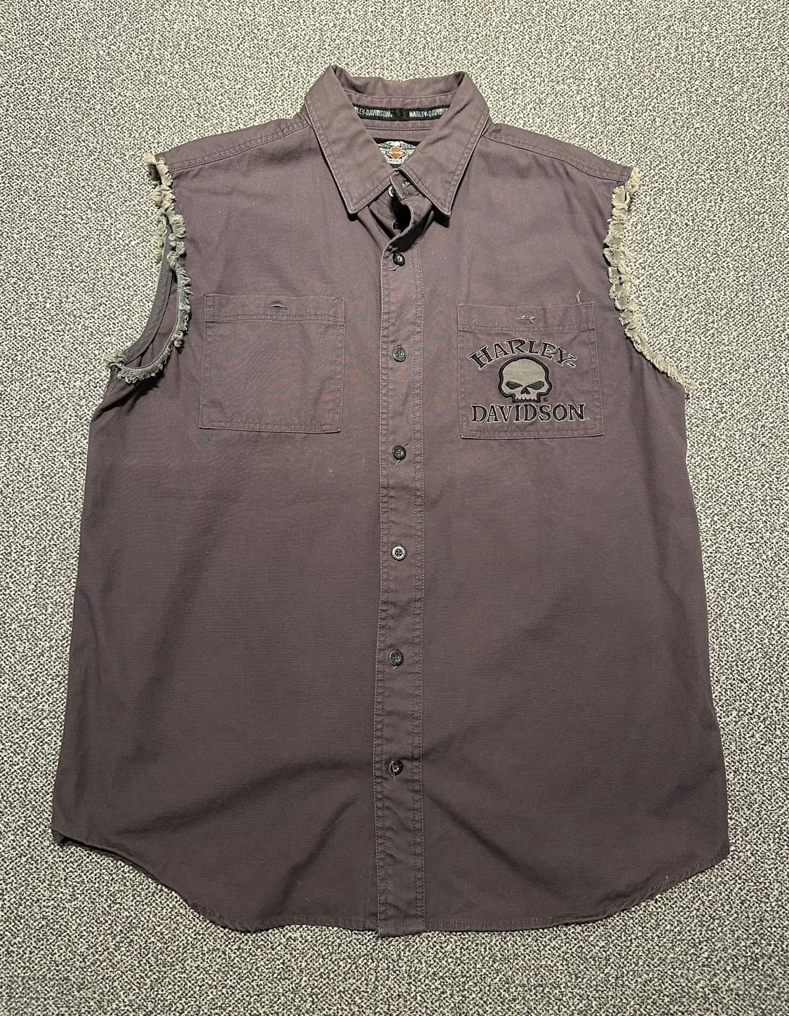 할리데이비슨 스컬 슬리브리스 셔츠 L 상품이미지2