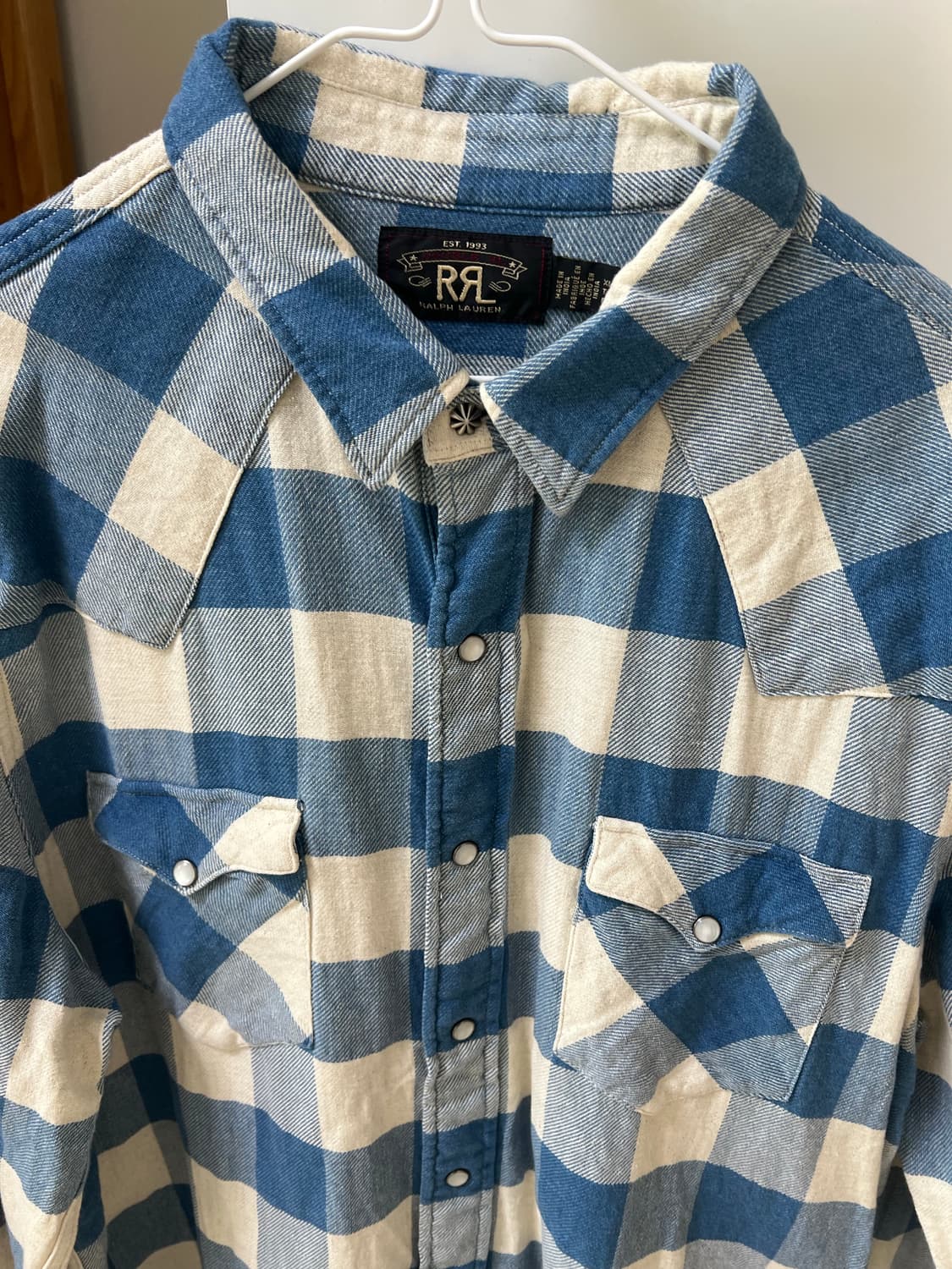 RRL 더블알엘 슬림핏 플래드 트윌 웨스턴셔츠 XL 상품이미지5