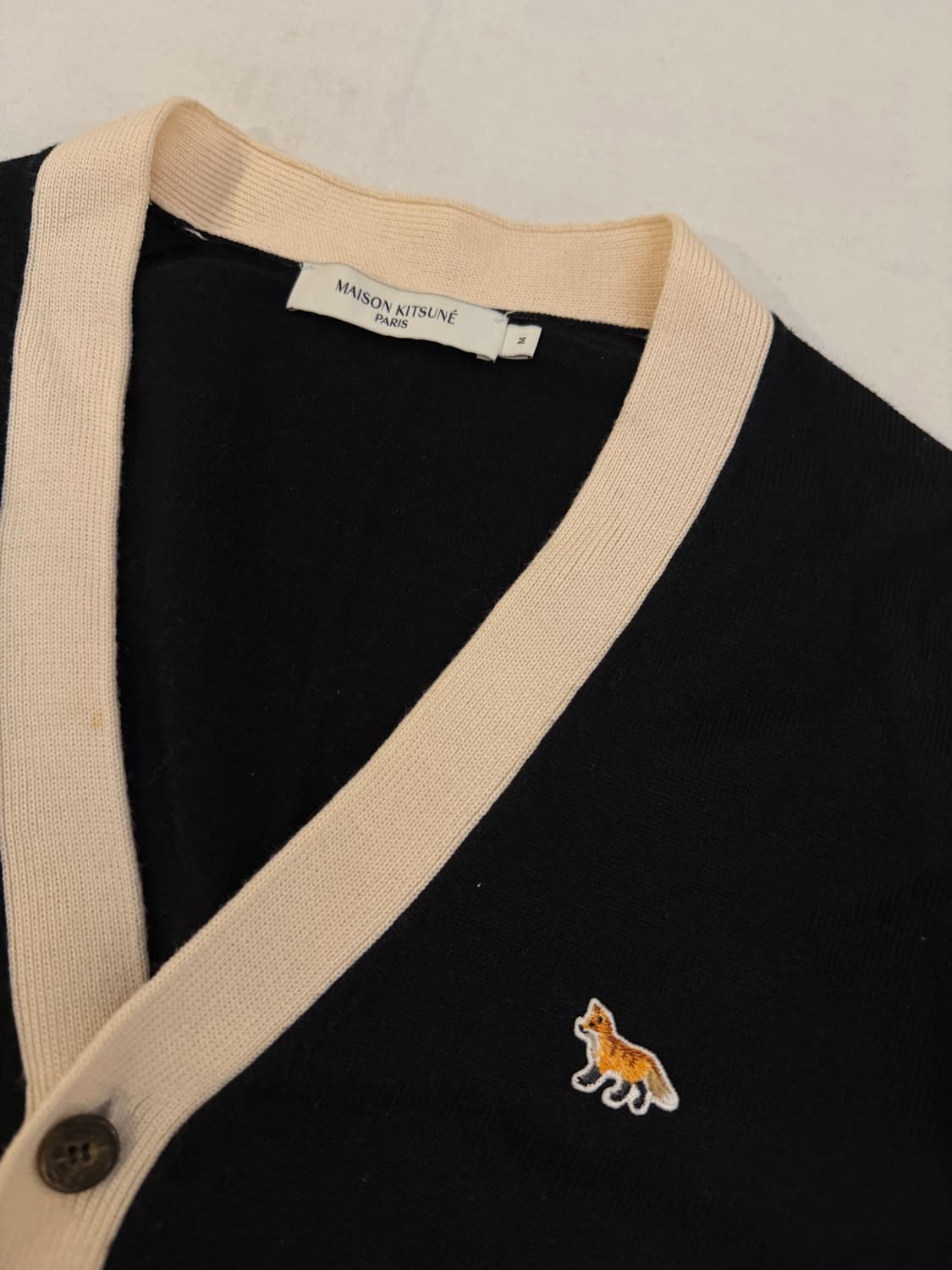 메종키츠네 베이비폭스 울 가디건 블랙 상품이미지2