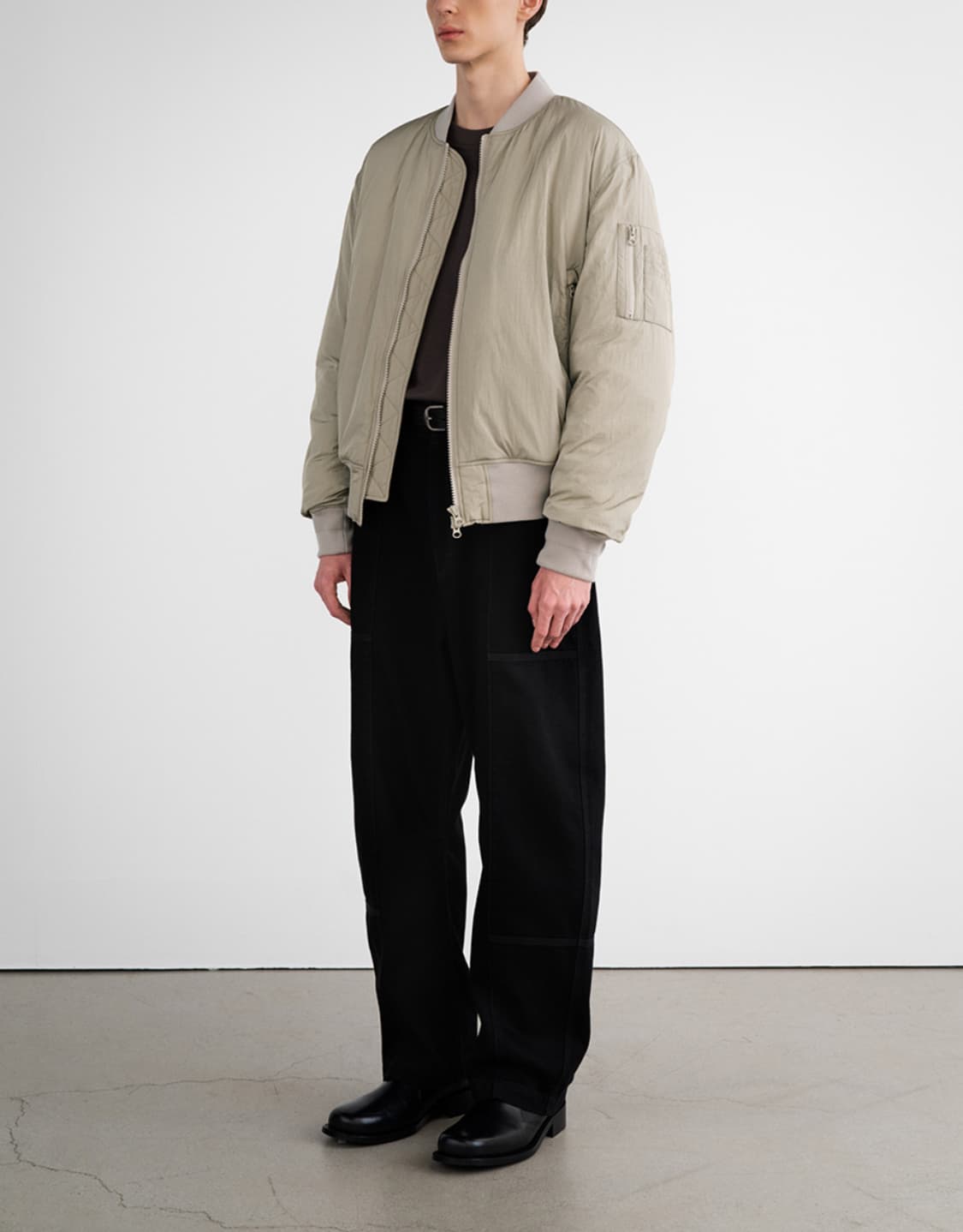 새상품(S)인사일런스 오버사이즈 MA-1 라이트베이지 상품이미지2