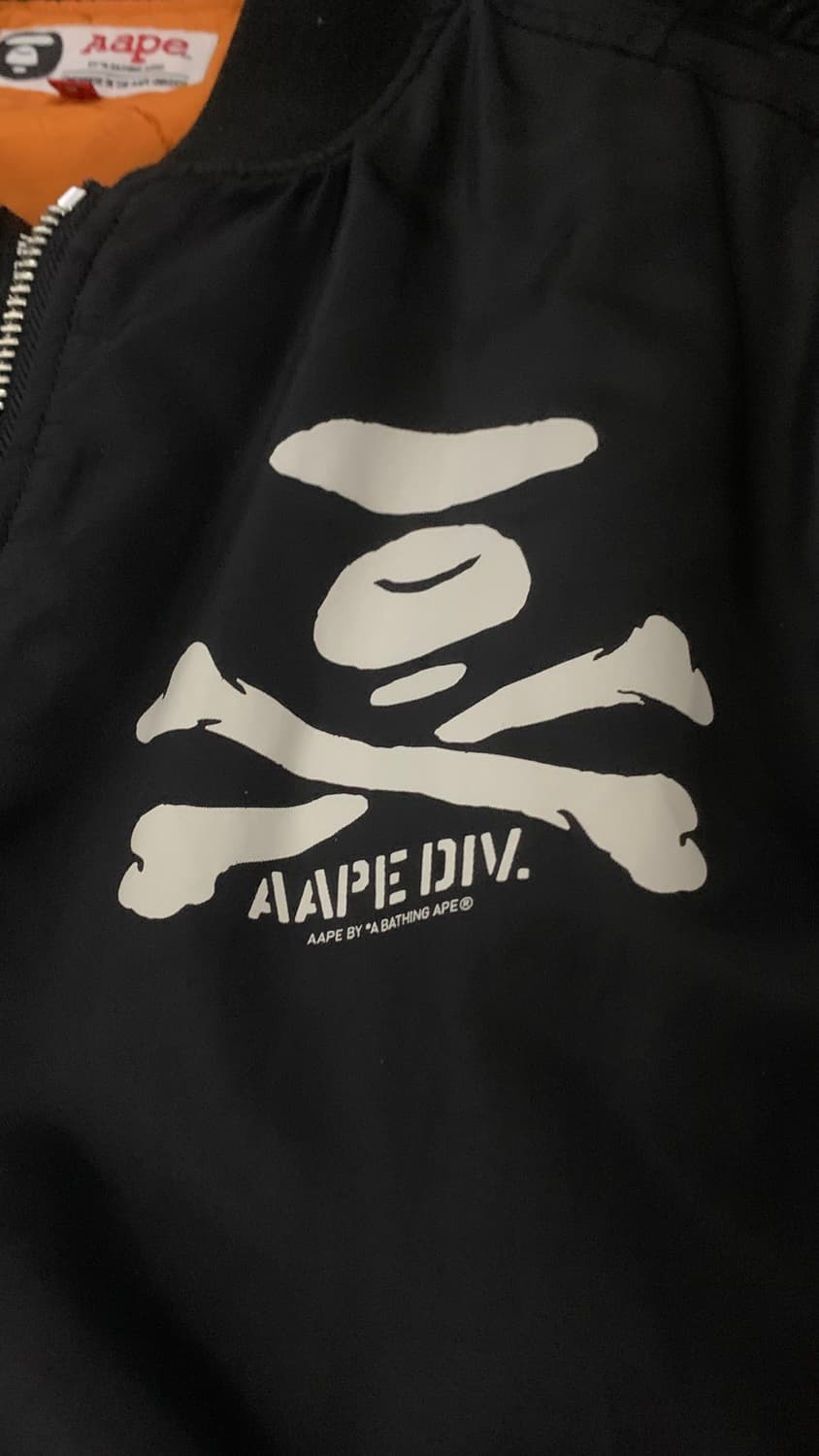 베이프 에이프 블랙 봄버 자켓 XL 상품이미지7