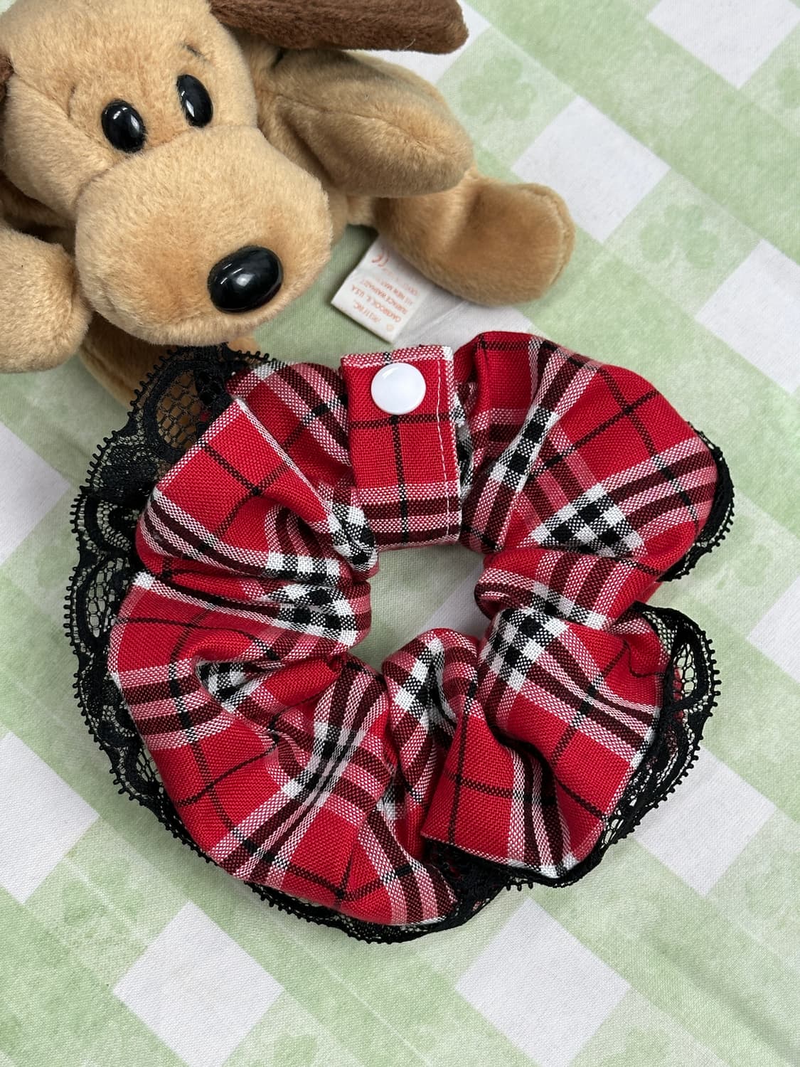 🖤캐캐체 아무깔 블랙&레드 스크런치🖤곱창끈 악세사리 머리끈 머리끈 상품이미지2