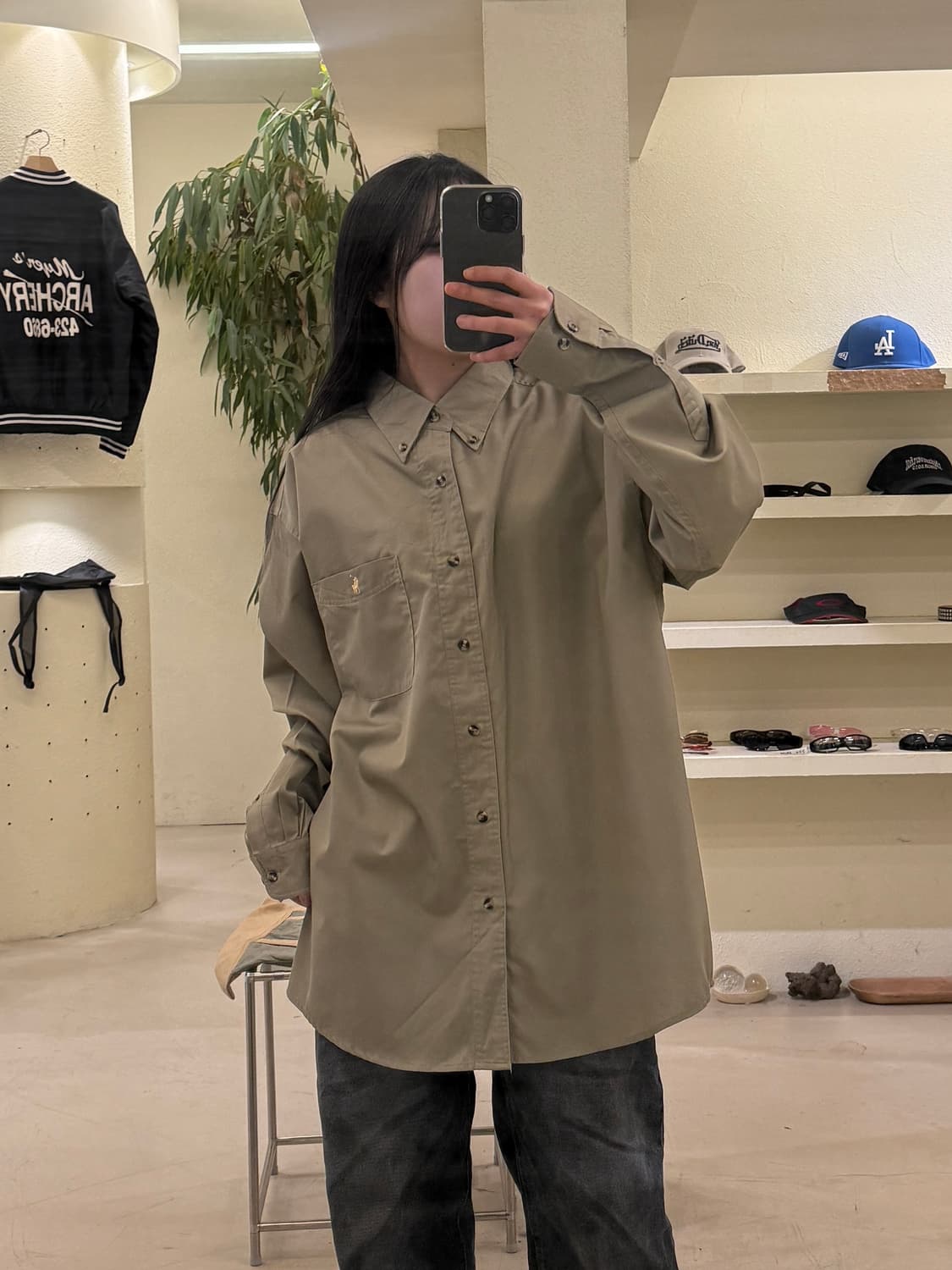 폴로 랄프로렌 카키 버튼다운 셔츠 U466 상품이미지1