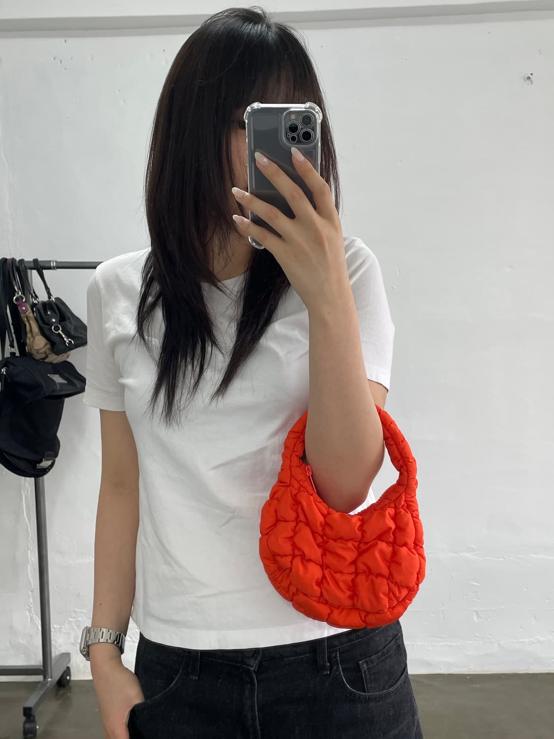 COS 퀼팅 미니백 오렌지 상품이미지2