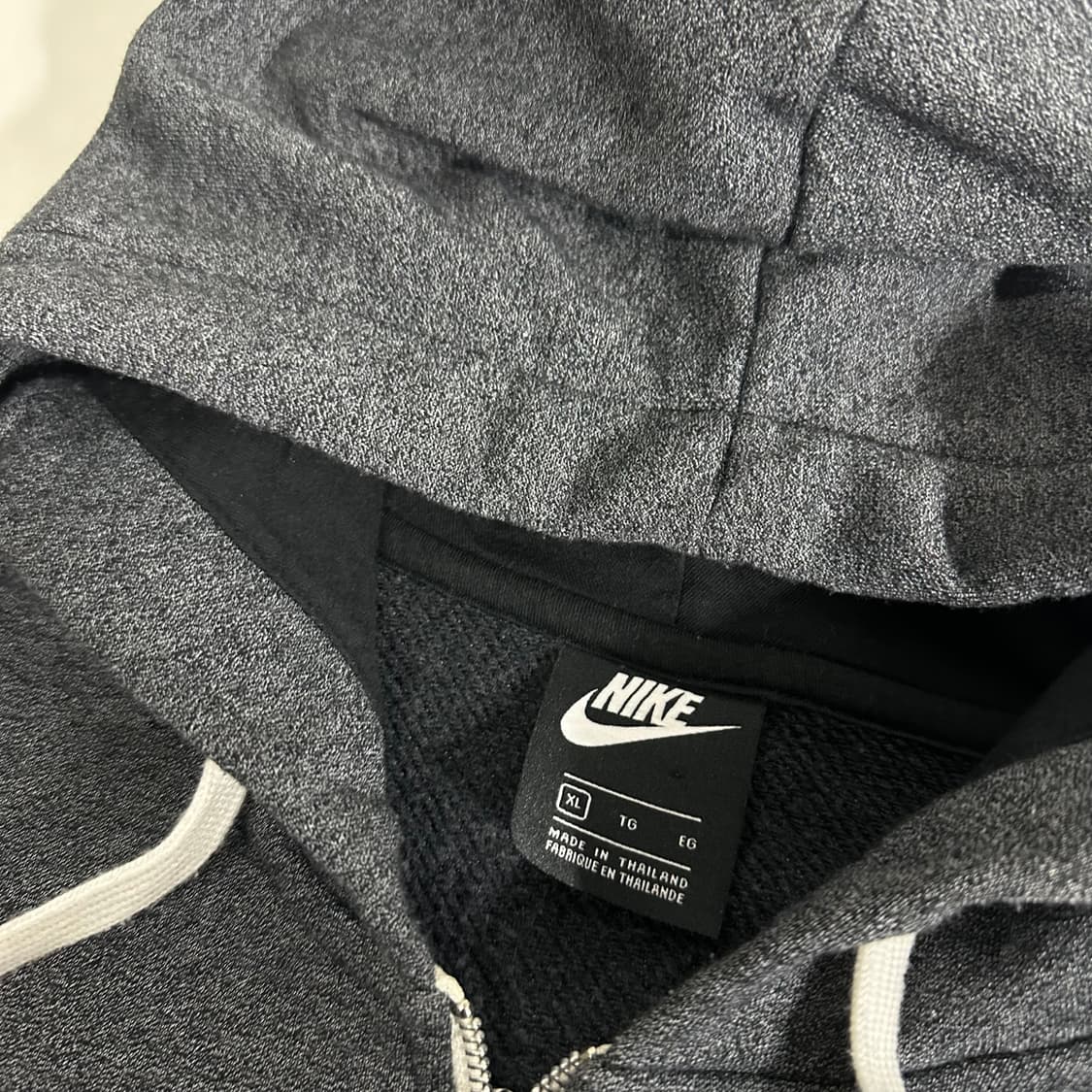 XL 나이키 진그레이 기본로고 면 후드집업 상품이미지4