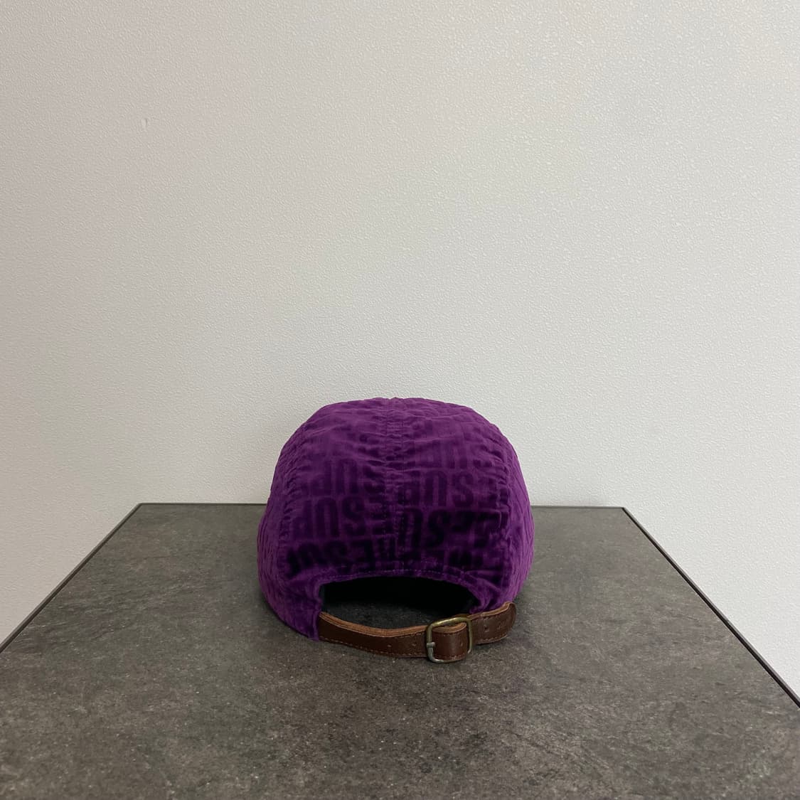 슈프림 자카드 로고 퍼플 박스로고 캠프캡 모자 상품이미지4