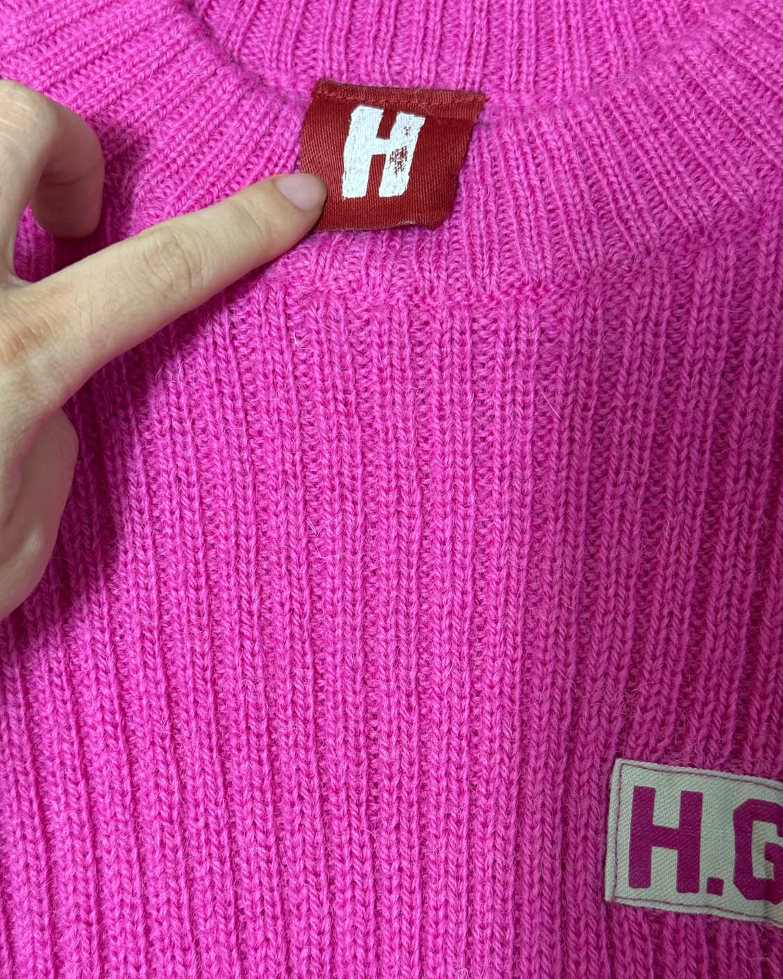 히스테릭 글래머 H.G ARMY 마젠타 컬러 니트 탑 상품이미지5