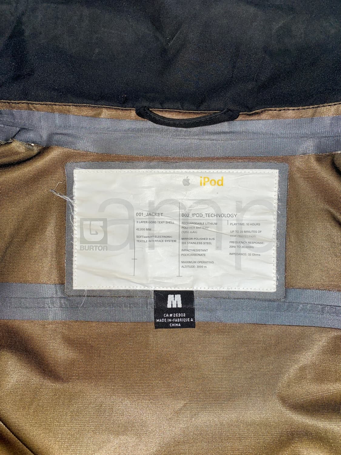 2003 Burton X Apple Ipod amp jacket 상품이미지10