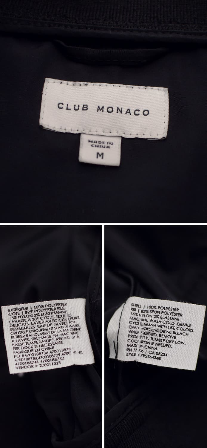 클럽 모나코 블랙 라이트쉘 버튼 블루종 자켓 (M / 100) 상품이미지10