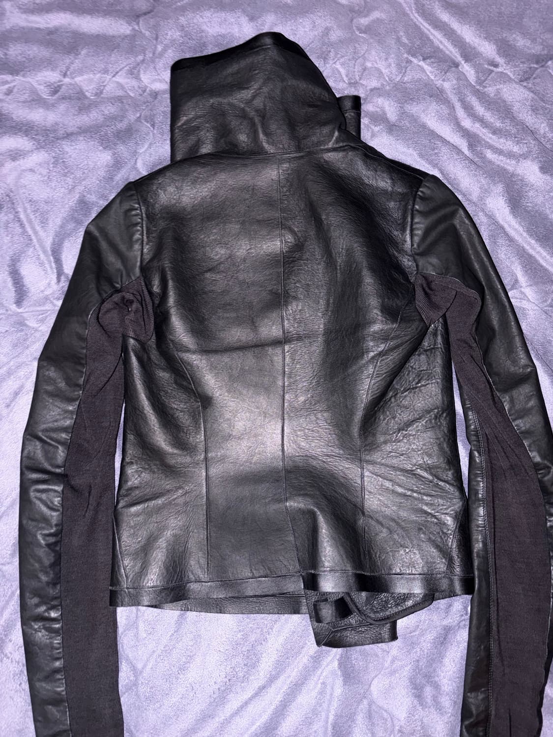 Rick Owens olmar and mirta 하이넥 램스킨 가죽자켓 상품이미지3