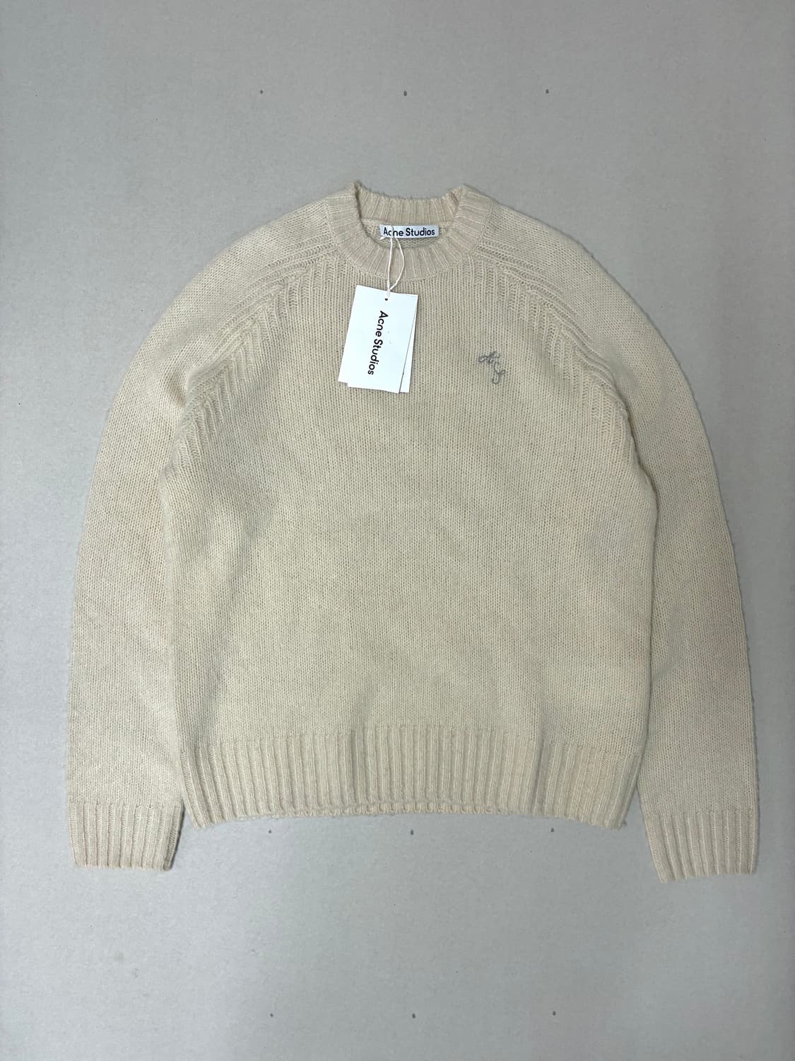 아크네 스튜디오 크루넥 울 니트 점퍼 에크루컬러 S사이즈 상품이미지1