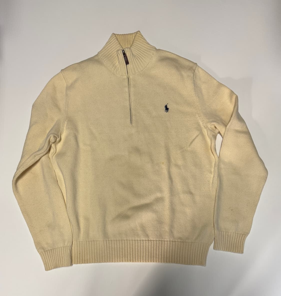 폴로 랄프로렌 신형 라벨 코튼 반집업 니트 L 상품이미지1